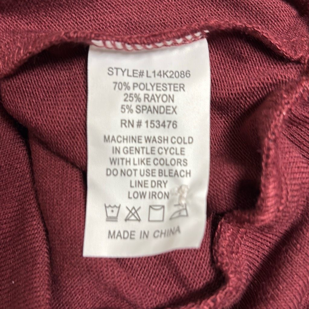 Other Brea Canyon Womans XL Maroon Mock Neck Keyhole Long Sleeve B Size XL / US 12-14 / IT 48-50 - 10 Thumbnail