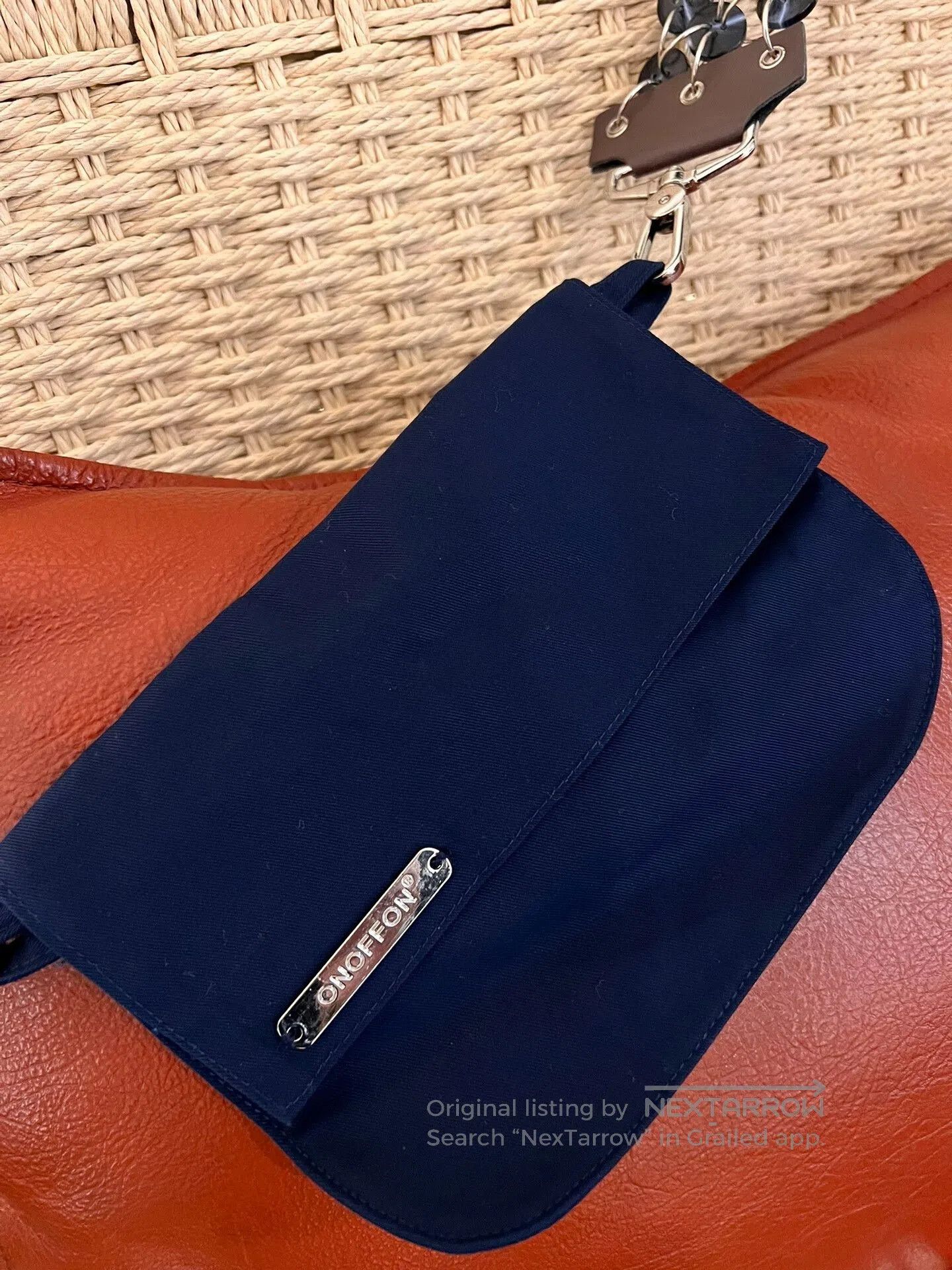 Vintage navy blue zip-up jacket with crossbody bag. Size US M / EU 48-50 / 2 - 5 Thumbnail
