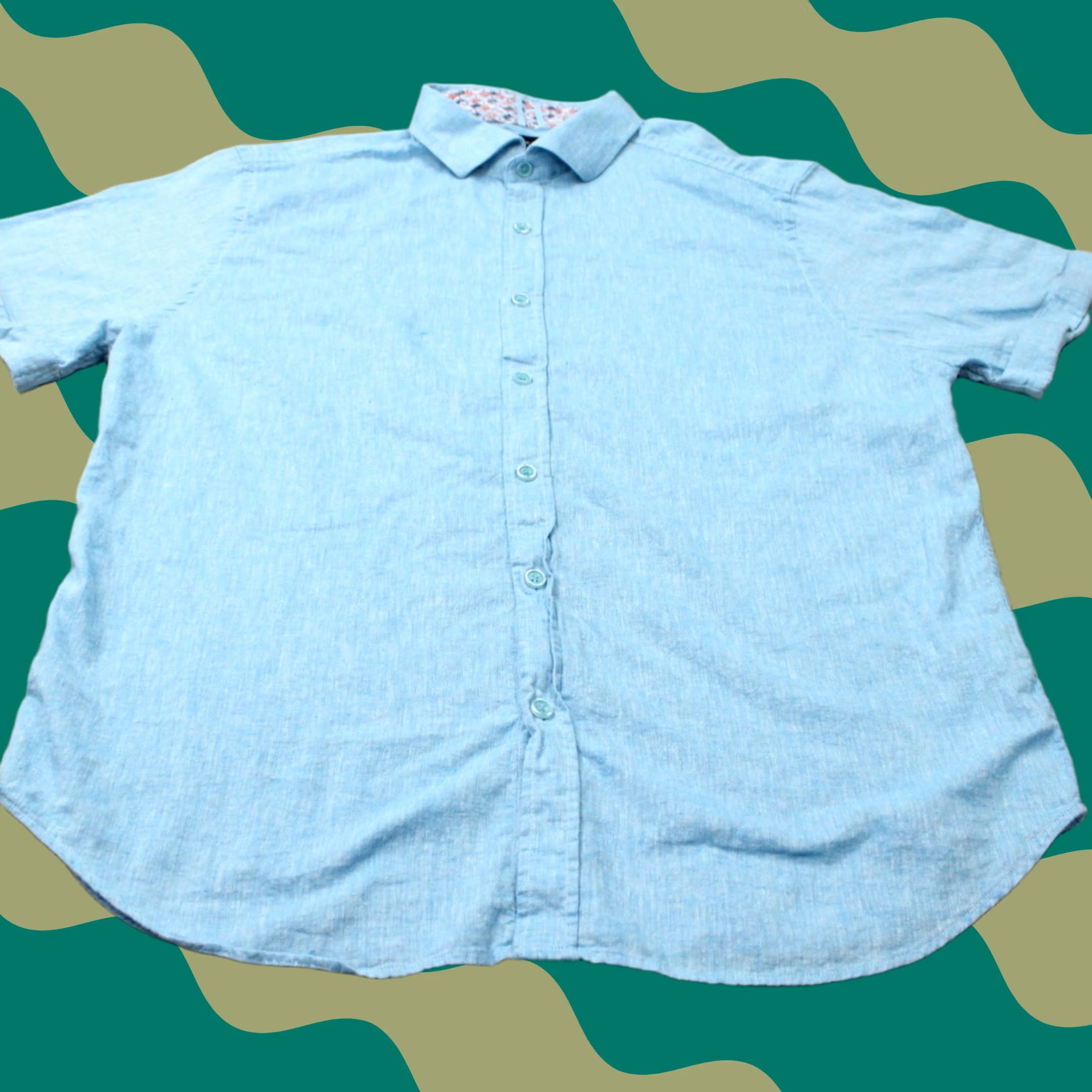 Robert Graham Robert Graham Blue Shirt Men 3XL Button-Up Cotton Linen Check Long Sleeve Classic Fit Shirt Size US XXL / EU 58 / 5 - 1 Thumbnail