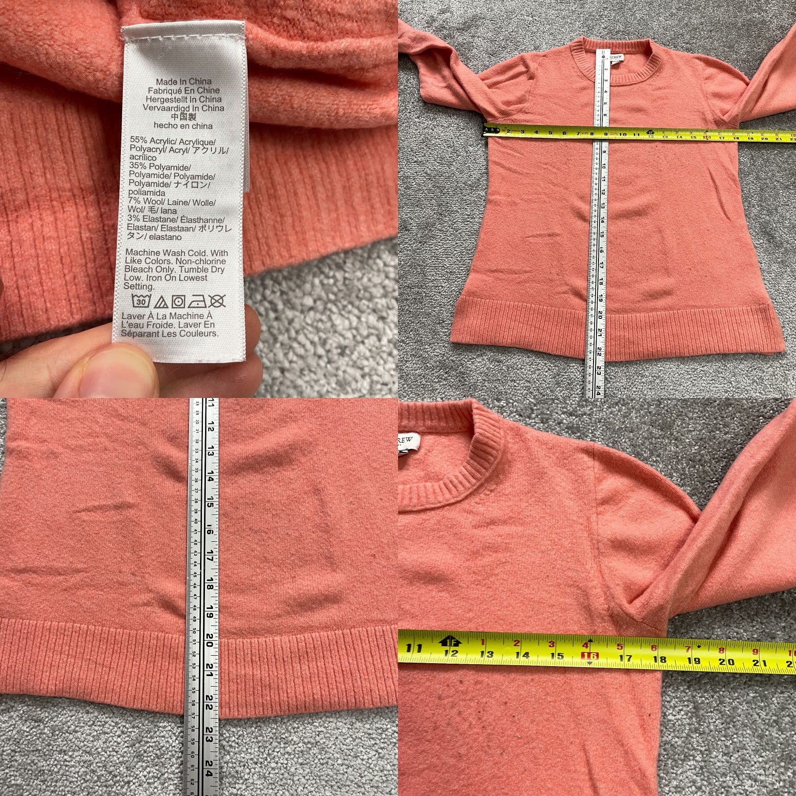 J.Crew VINTAGE J.Crew Women’s Pullover Sweater Knit Long Sleeve Casual Fit Orange 00s Designer Size M / US 6-8 / IT 42-44 - 8 Thumbnail