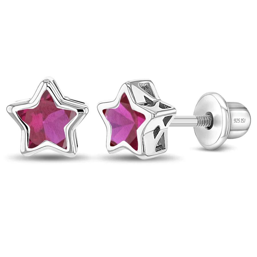 Other CZ Birthstone Star Girl Earrings Size ONE SIZE - 1 Thumbnail