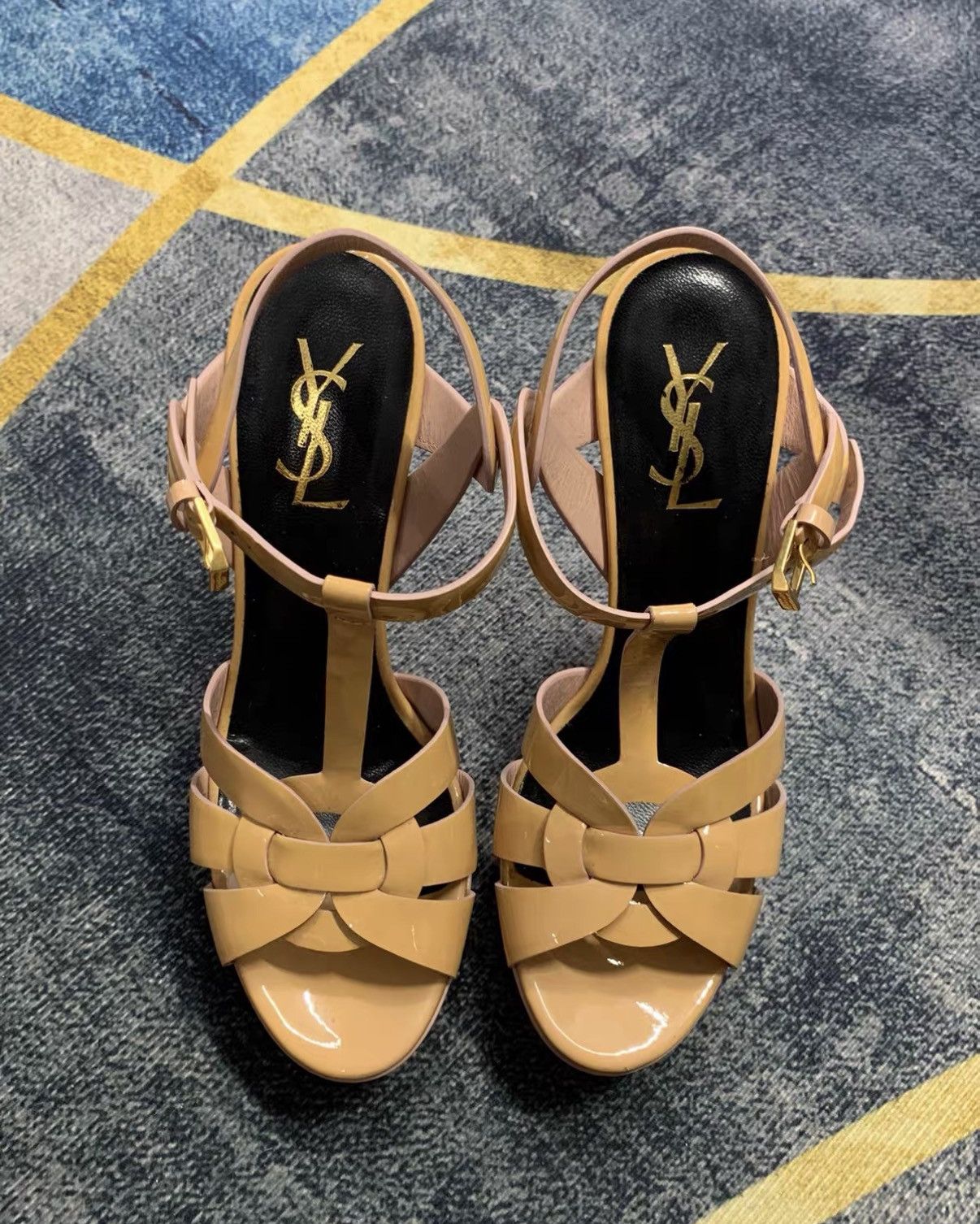 Yves Saint Laurent YSL Leather One-Strap High Heel Sandals J42 Size US 8 / IT 38 - 2 Thumbnail