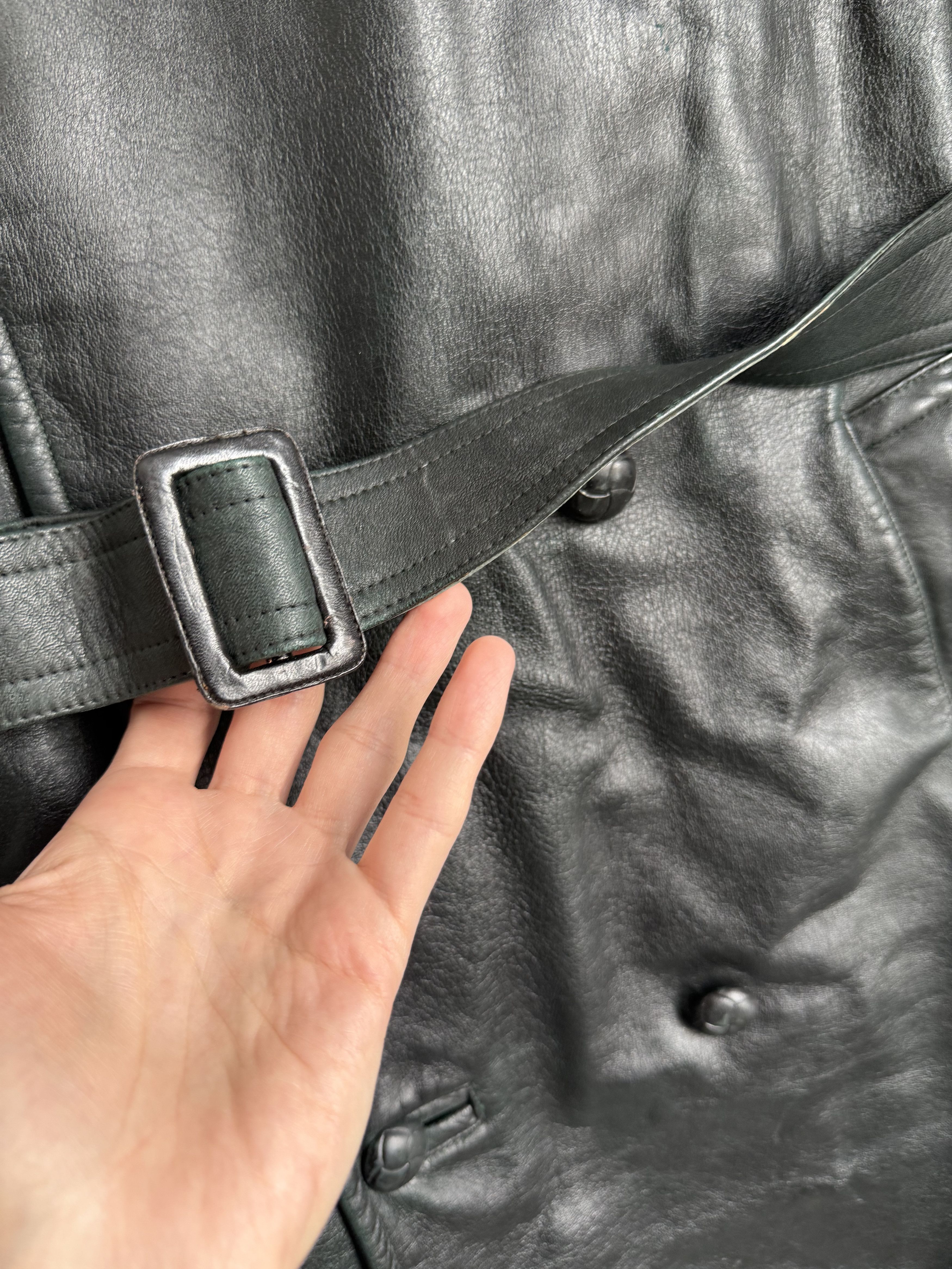 Vintage Vintage German Leather Trench Coat Ledermantel Black Size US M / EU 48-50 / 2 - 13 Thumbnail