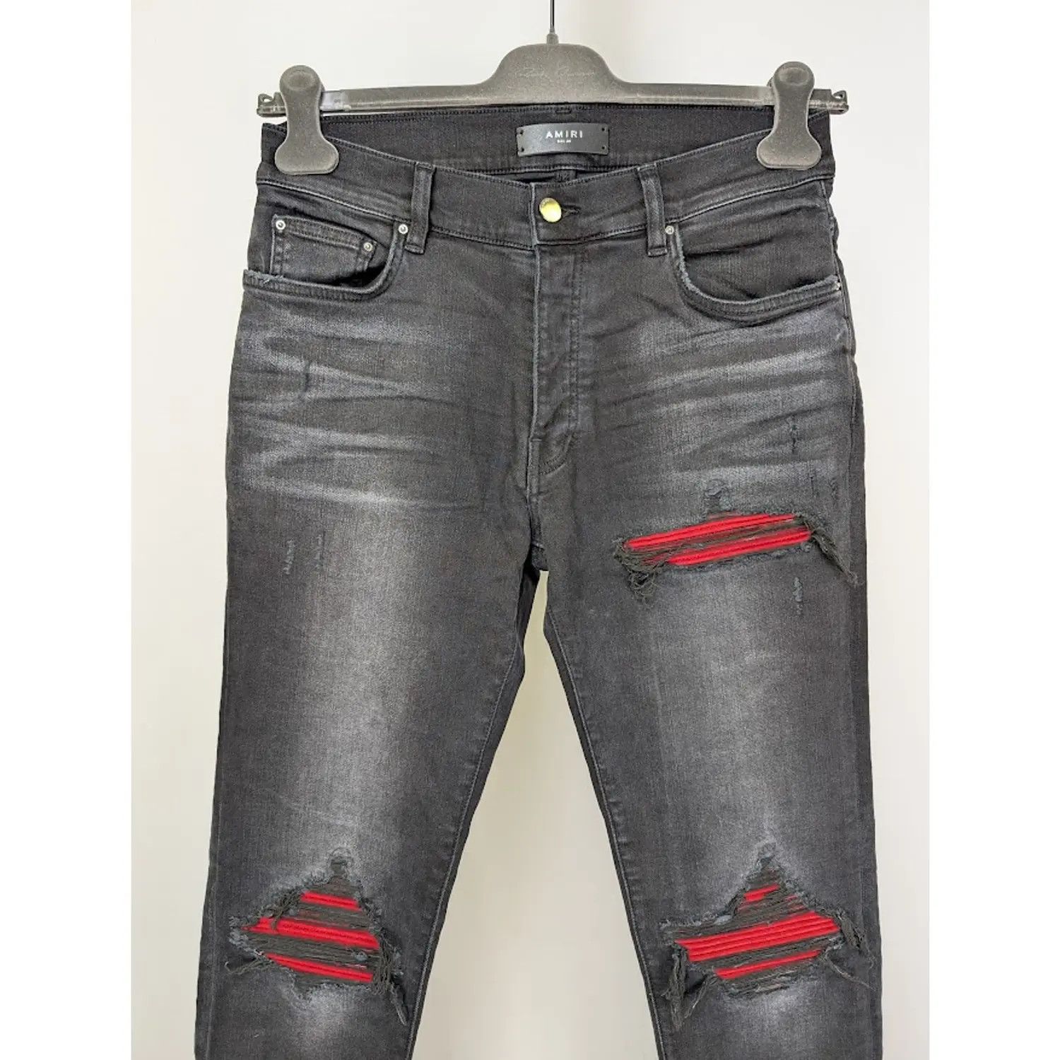 Amiri o1s1wg110925 MX1 Suede Jeans in Vintage Black Size US 38 / EU 54 - 2 Thumbnail