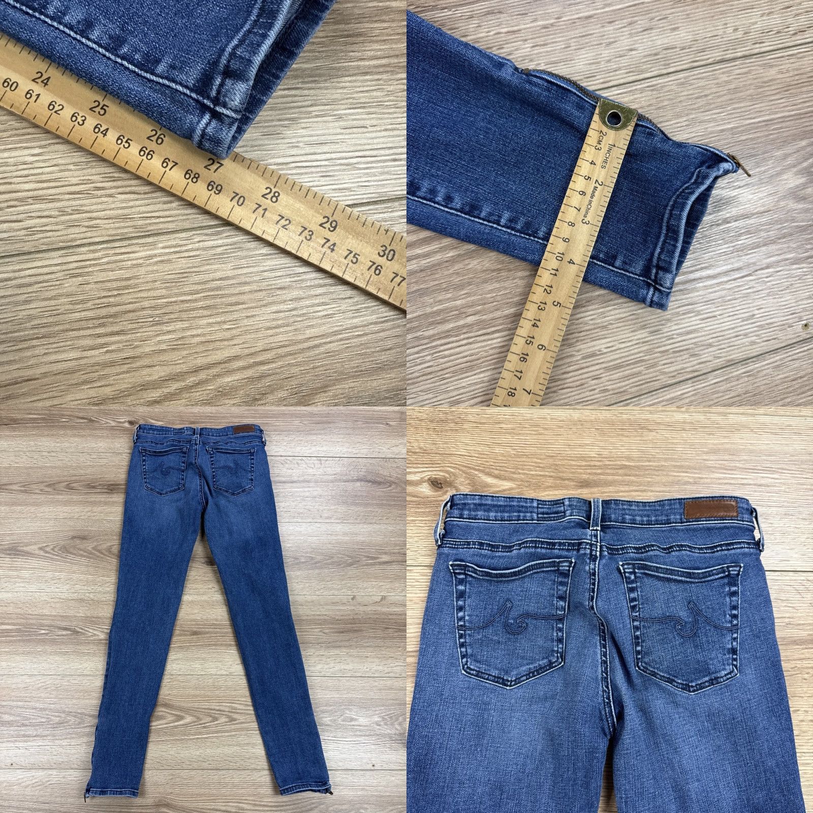 Denime AG Adriano Goldschmied Jeans Womens Blue 27 The Zip Up Legging Ankle Denim Size 27" / US 4 / IT 40 - 8 Thumbnail