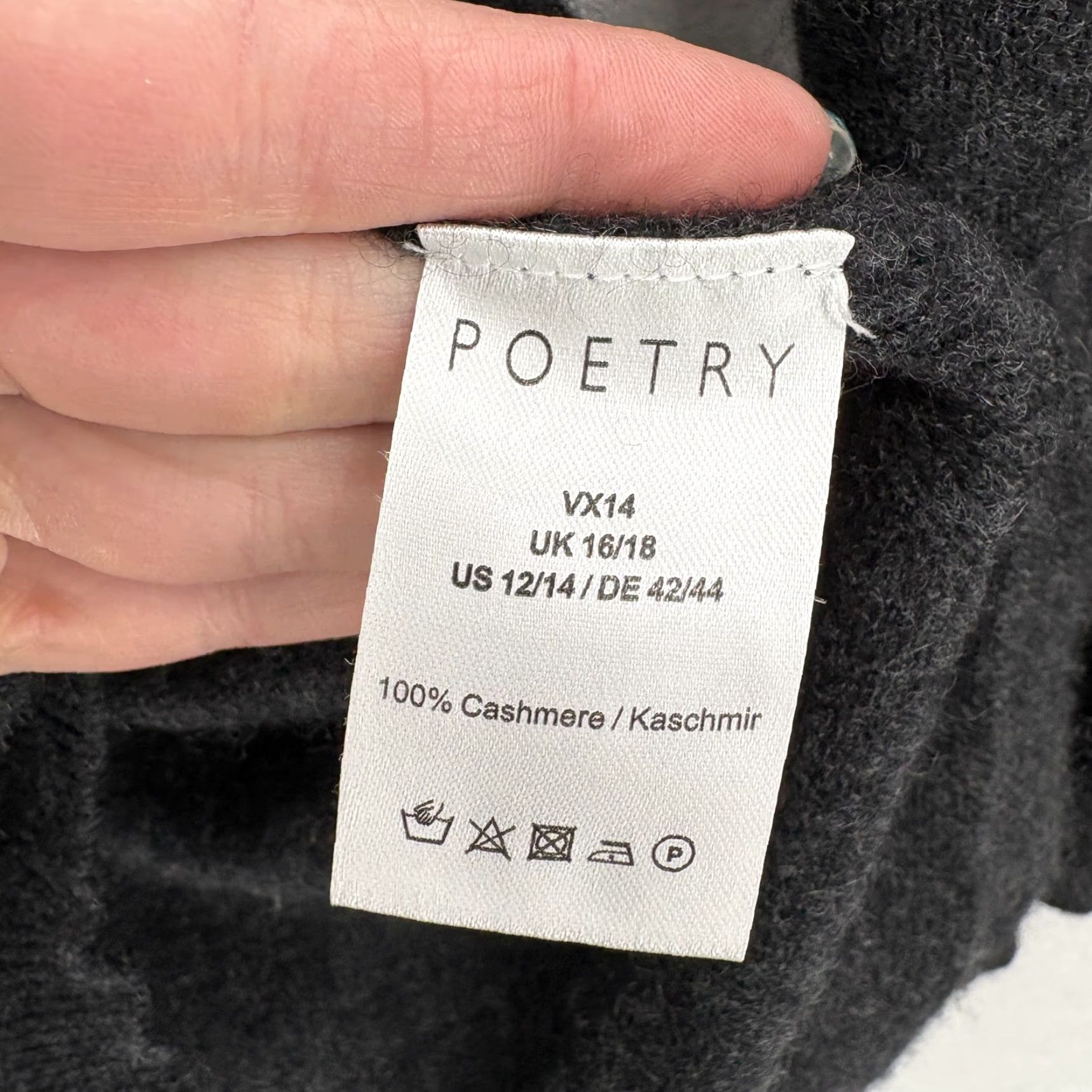 Vintage Poetry Sweater Tunic Womens Large Gray 100% Cashmere V Neck Long Sleeve Relaxed Size L / US 10 / IT 46 - 6 Thumbnail
