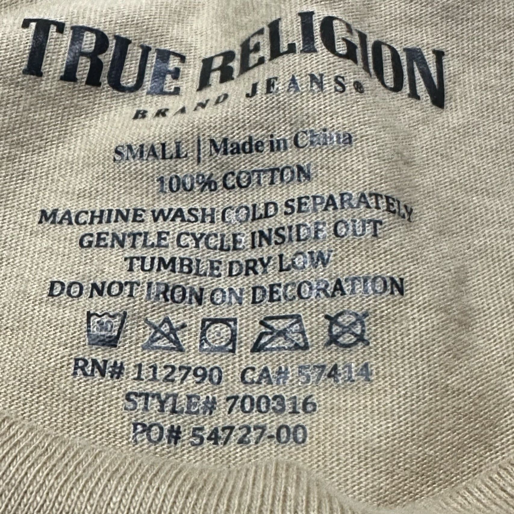 True Religion True Religion T Shirt Mens Small Brown Spellout Shirt Men S Brown Logo Print All Seasons Knit Crew Neck Short Sleeve Vintage No Size US S / EU 44-46 / 1 - 6 Thumbnail
