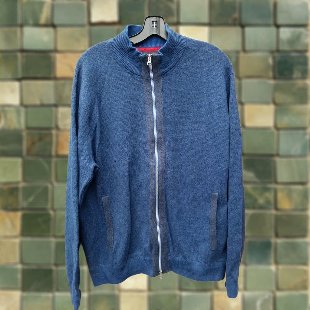 Robert Graham Robert Graham Men's Rodin Classic Fit Full Zip Cardigan Sweater Blue xl Size US XL / EU 56 / 4 - 1 Thumbnail