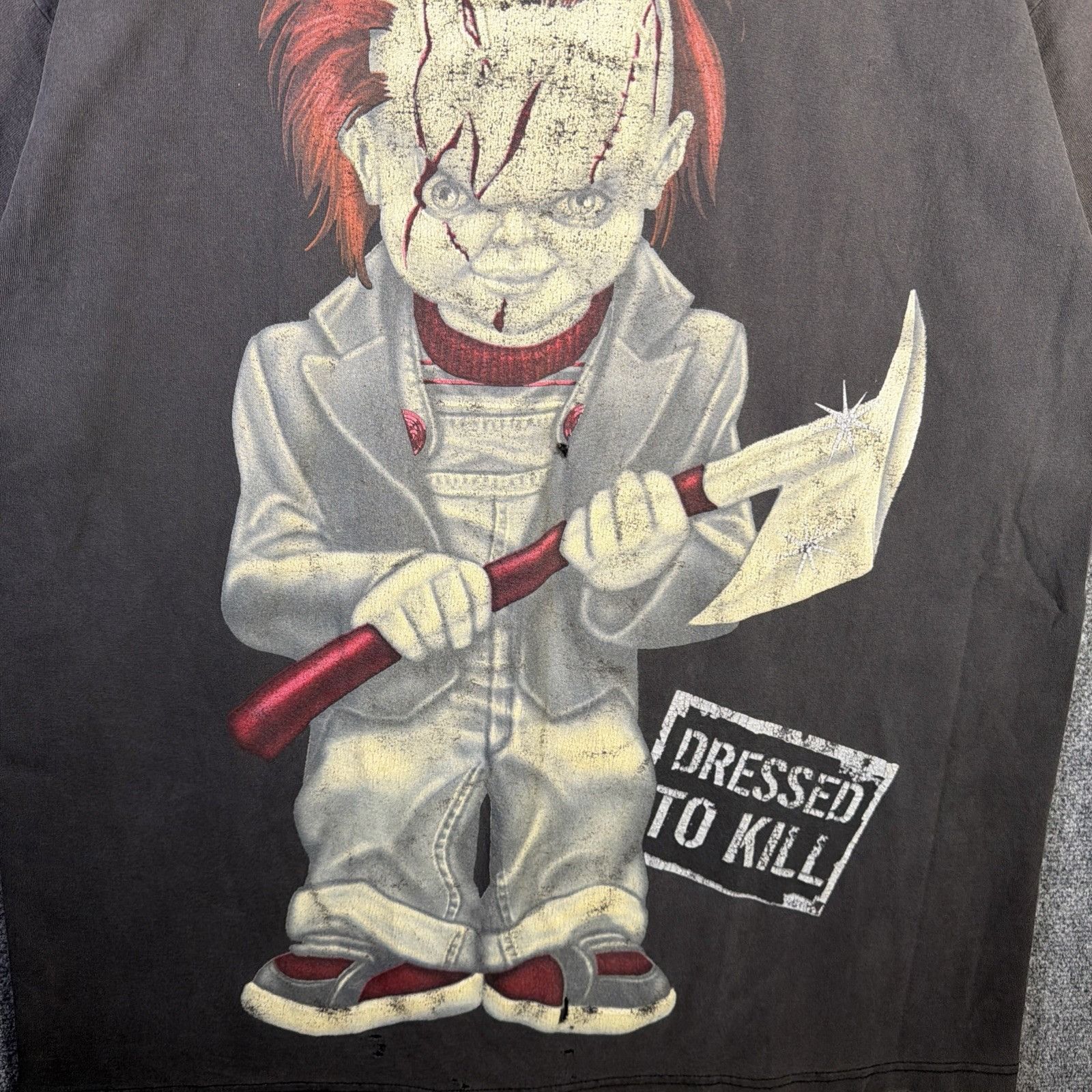 Vintage Vintage Chucky Shirt Mens 2XL Black 90s Faded Horror Tee Size US XXL / EU 58 / 5 - 6 Thumbnail