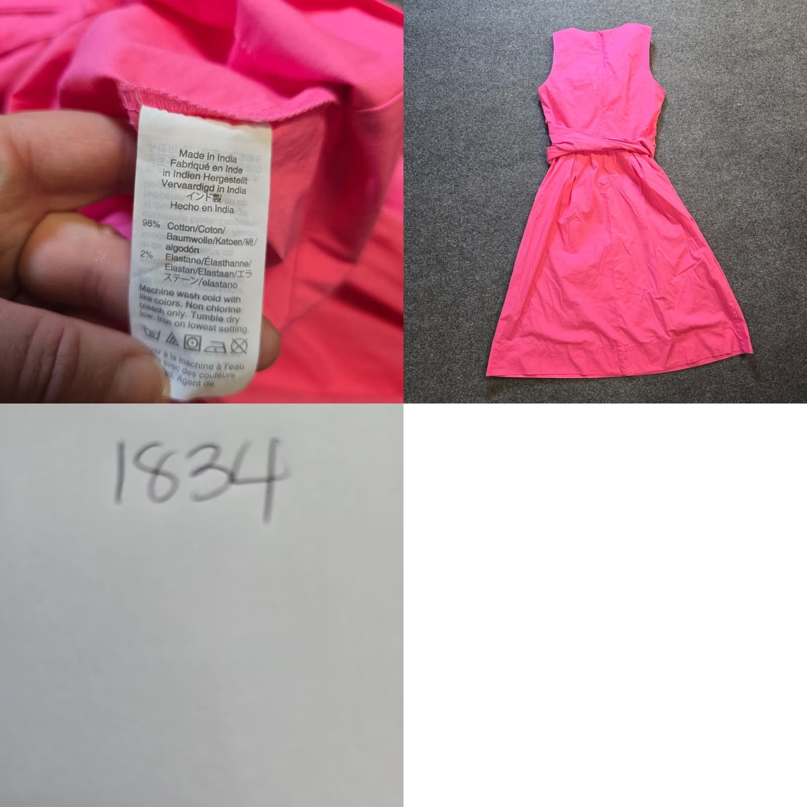 J.Crew J.CREW Dress Womens Size 0 Pink Belted Wrap A-Line Sleeveless Tie Waist Cocktail Dress Size XS / US 0-2 / IT 36-38 - 8 Thumbnail