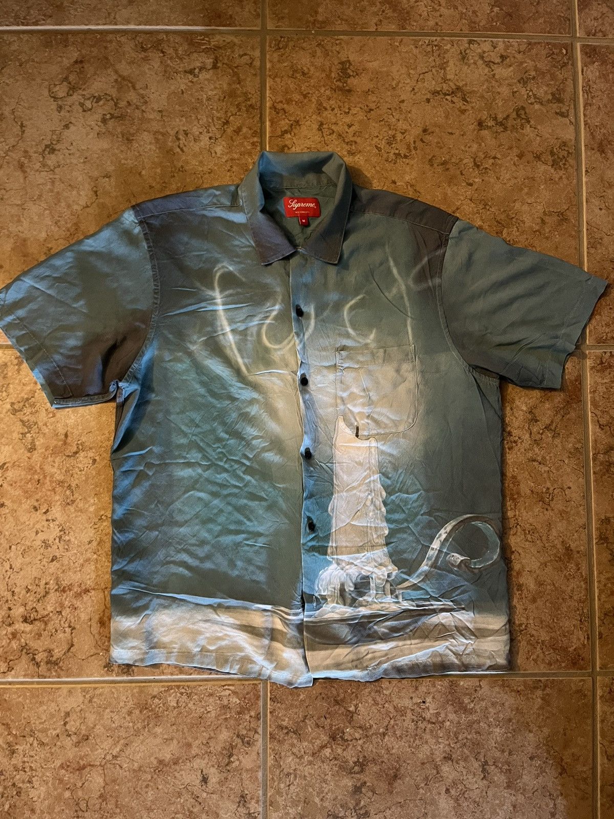 image of Ss21 Supreme Fuck Rayon Button Up Medium in Green, Men's