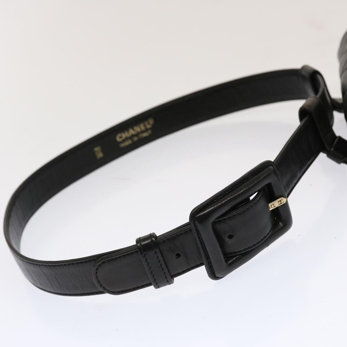 Chanel CHANEL Matelasse Turn Lock Waist Bag Lamb Skin Black CC Size ONE SIZE - 7 Thumbnail