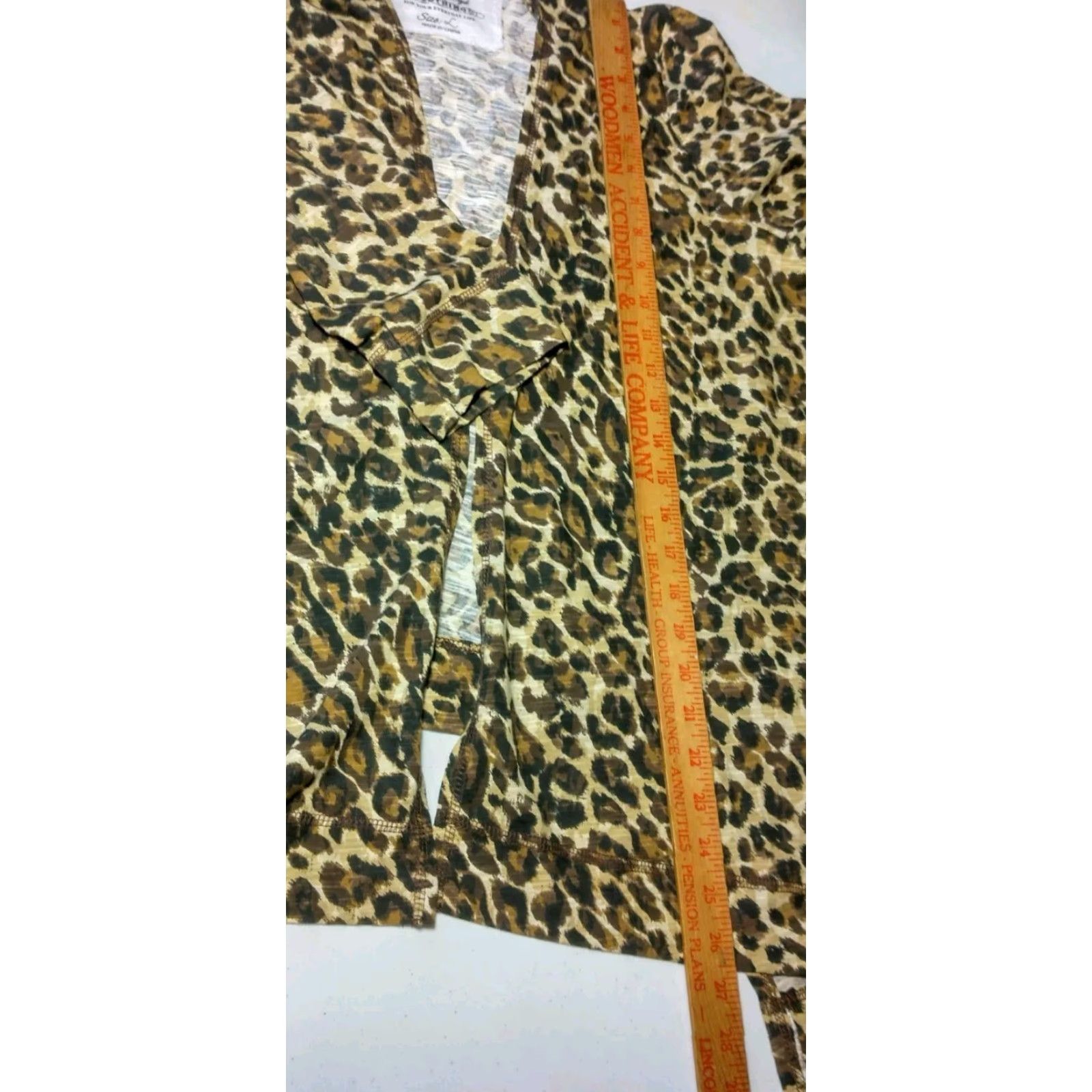 Vintage VINTAGE Onque Casuals Women's Knit Cardigan Large Animal Print Cheetah Leopard Open Front Brown Size L / US 10 / IT 46 - 3 Thumbnail