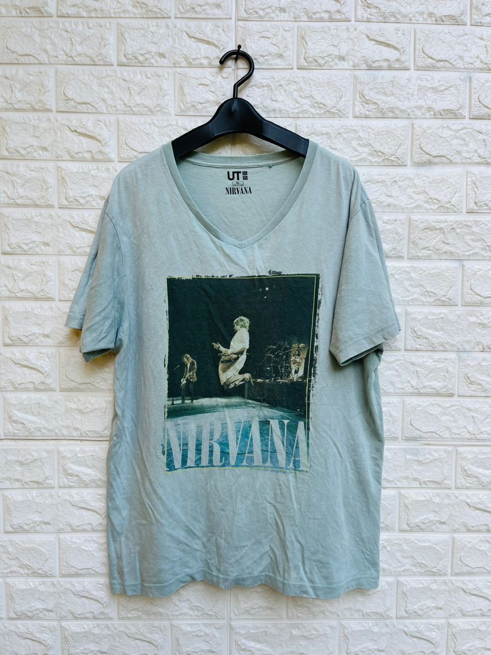 Vintage Nirvana V Neck Grunge Band Music Shirt