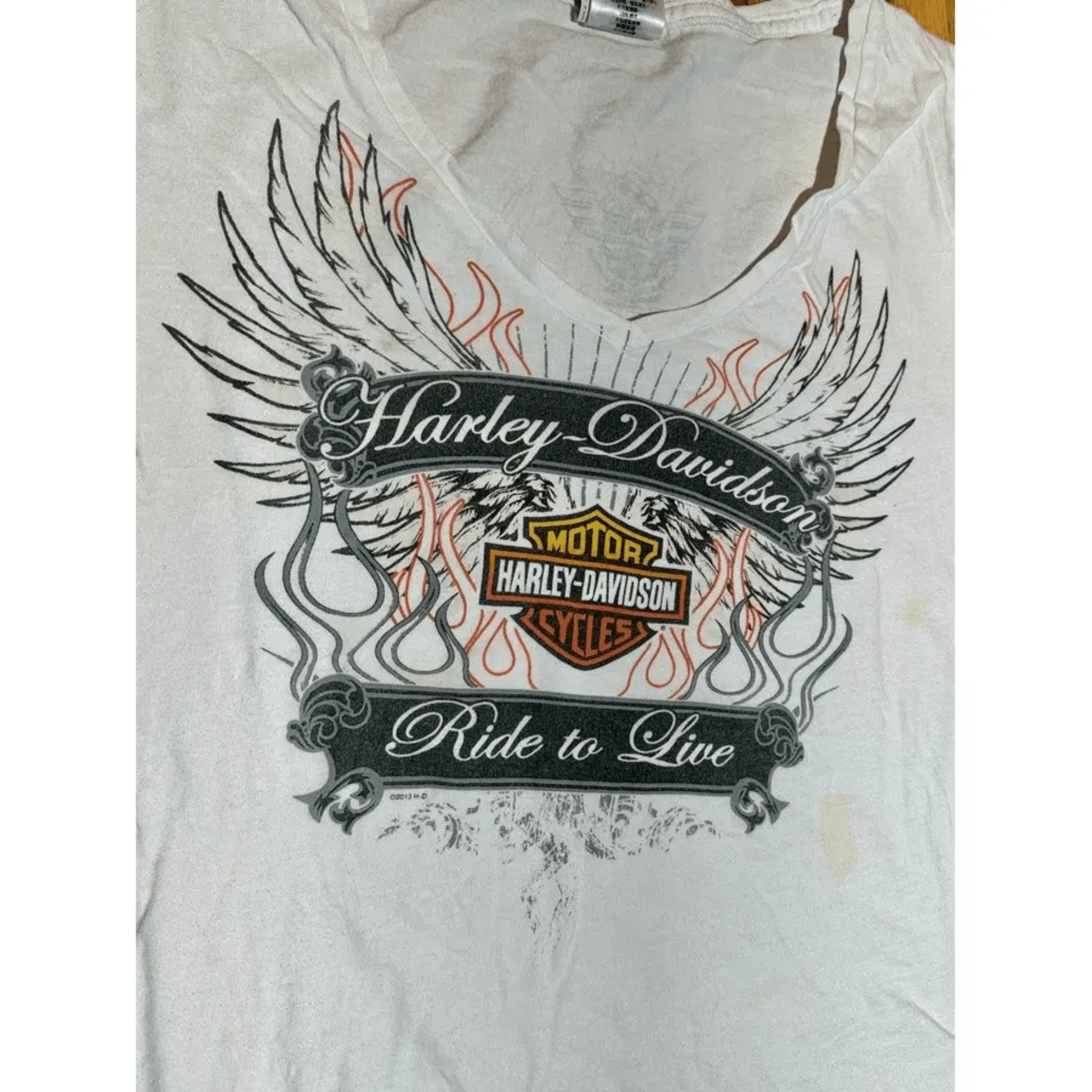 Harley Davidson Harley‑Davidson Ride to Live Wings Graphic T-Shirt White XXL Size XXL / US 16-18 / IT 52-54 - 5 Thumbnail