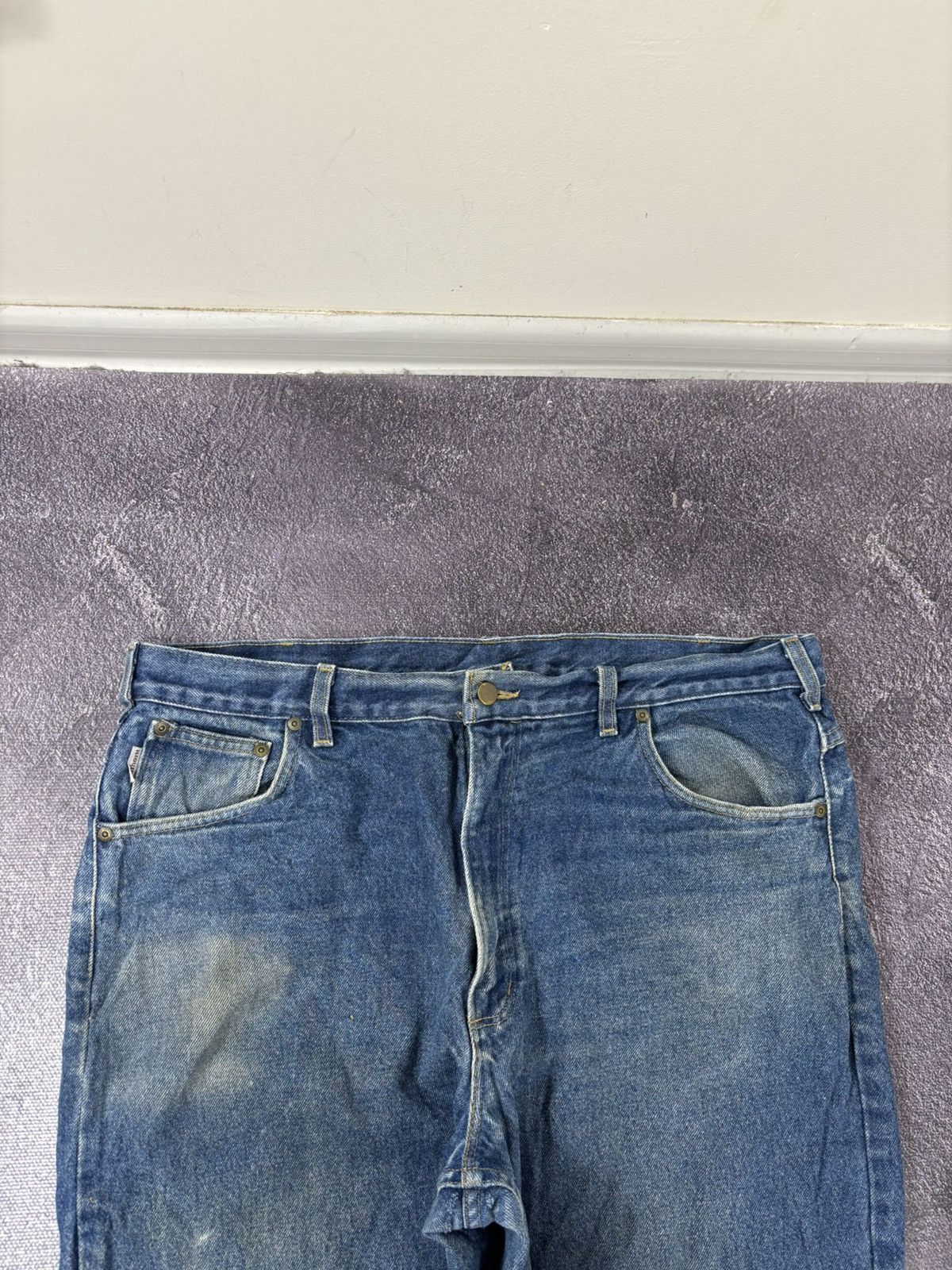 Carhartt Vintage 90s Carhartt USA Work Blue Denim Skate Baggy Jeans Size US 40 / EU 56 - 10 Thumbnail