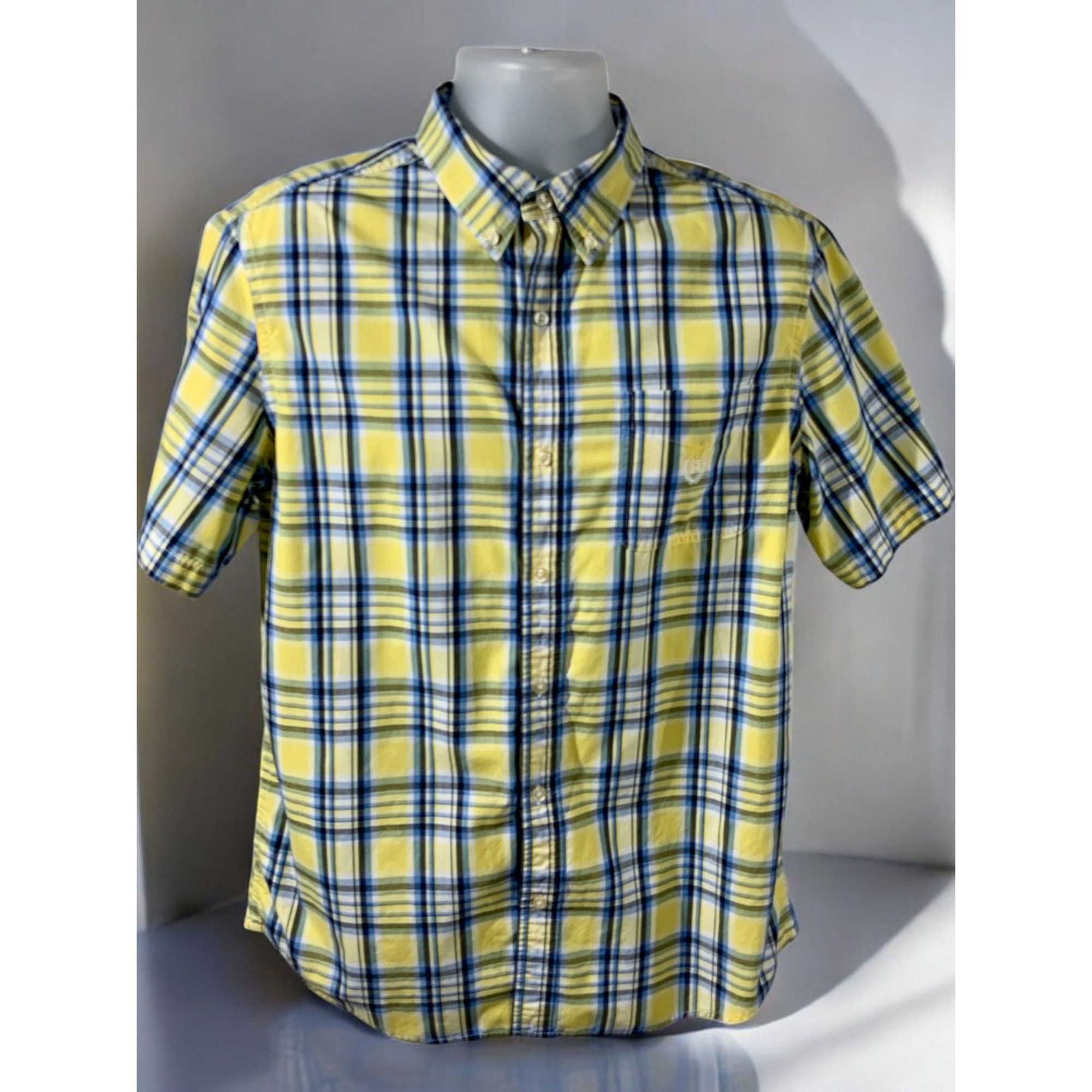 Chaps Chaps Yellow Blue Plaid Short Sleeve Button Down Shirt M Size US M / EU 48-50 / 2 - 2 Thumbnail