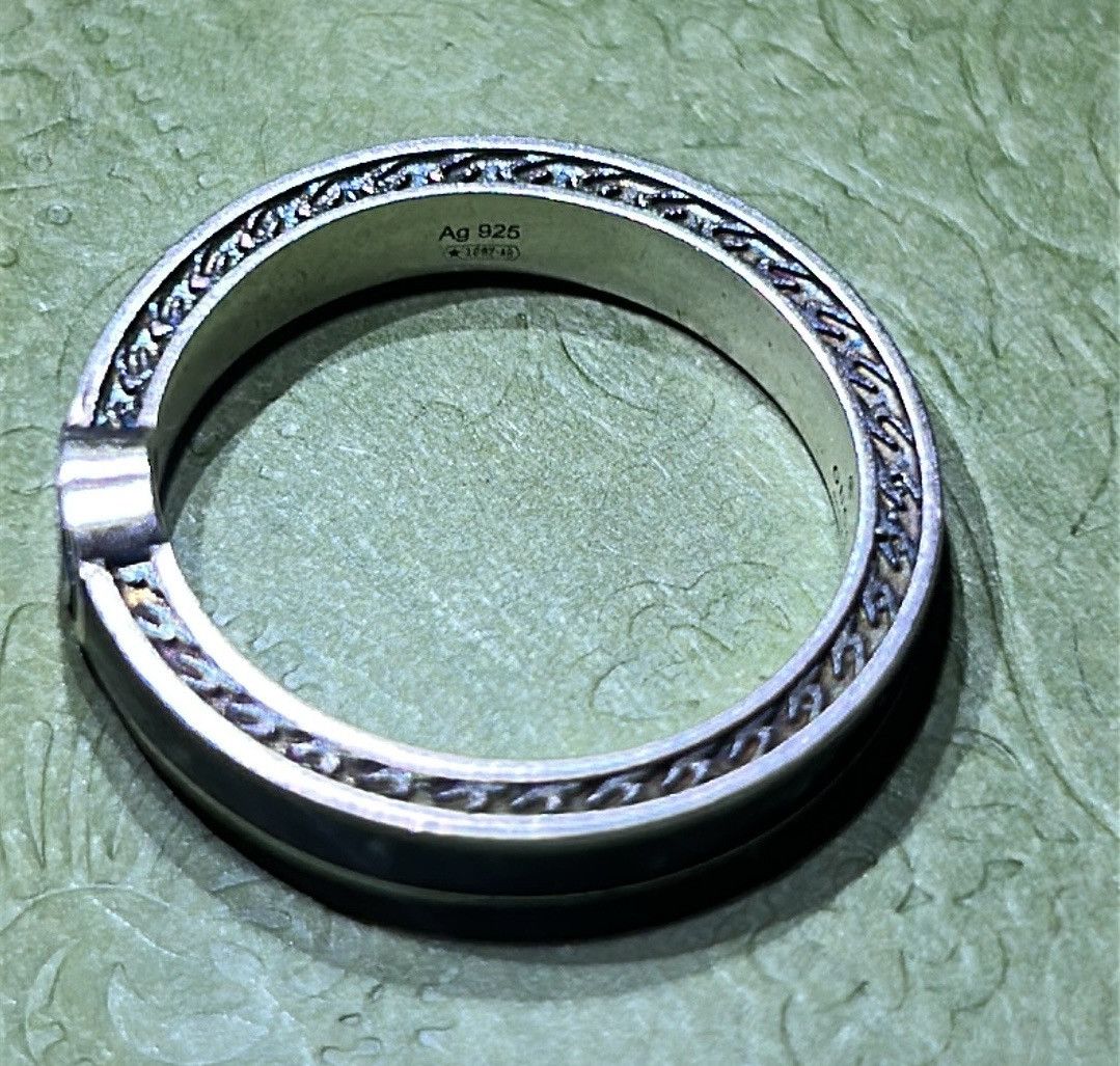 Gucci Gucci Interlocking G Enamel Thin Ring Black Ag925 Size ONE SIZE - 4 Thumbnail
