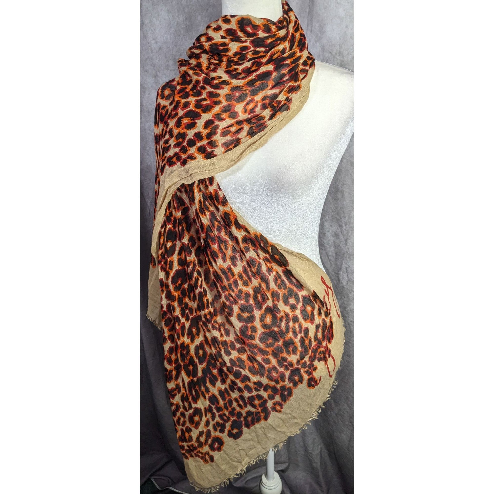Juicy Couture Juicy Couture Leopard Print Lightweight Scarf 33x79 Inches B Size ONE SIZE - 11 Thumbnail
