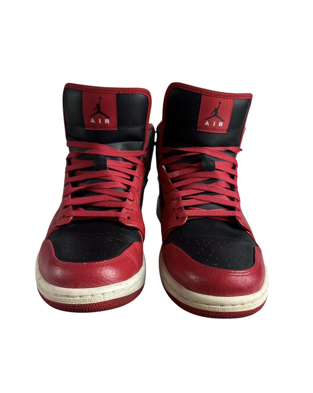 Nike Air Jordan 1 Fire Red Black Grey 3M Reflective Leather Size US 11 / EU 44 - 3 Thumbnail