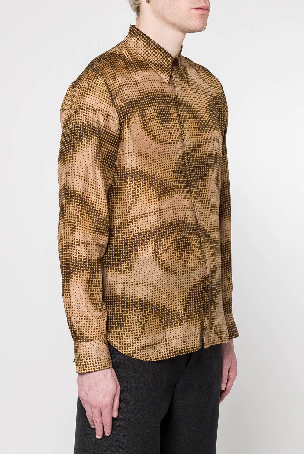 Dries Van Noten o1h1sh11224 Cornish Shirt in Khaki Size US M / EU 48-50 / 2 - 4 Thumbnail