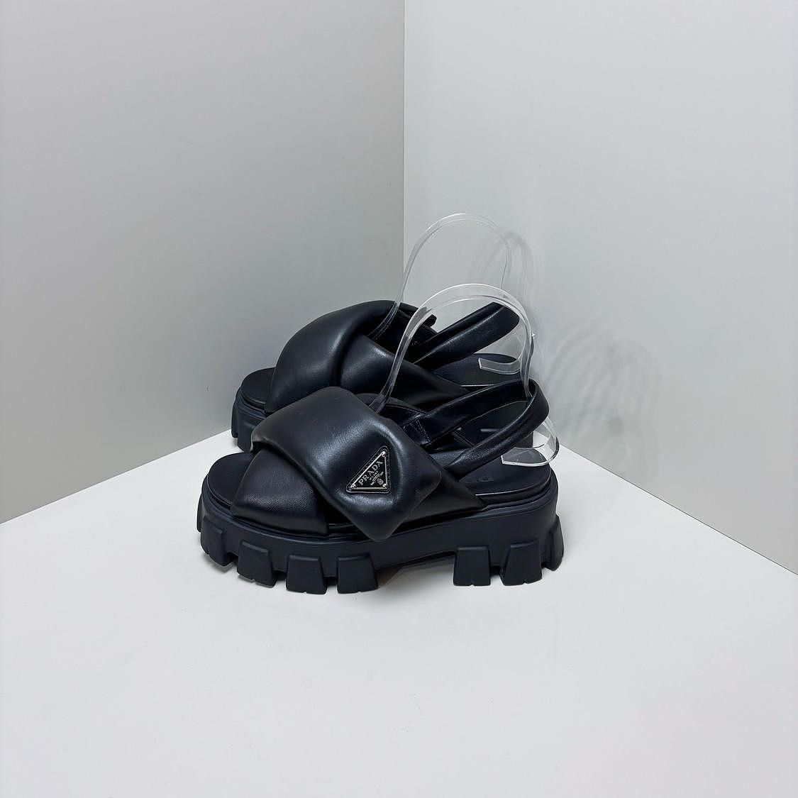 Prada Prada Monolith Leather Sandals Size 35 Size US 5 / IT 35 - 1 Thumbnail