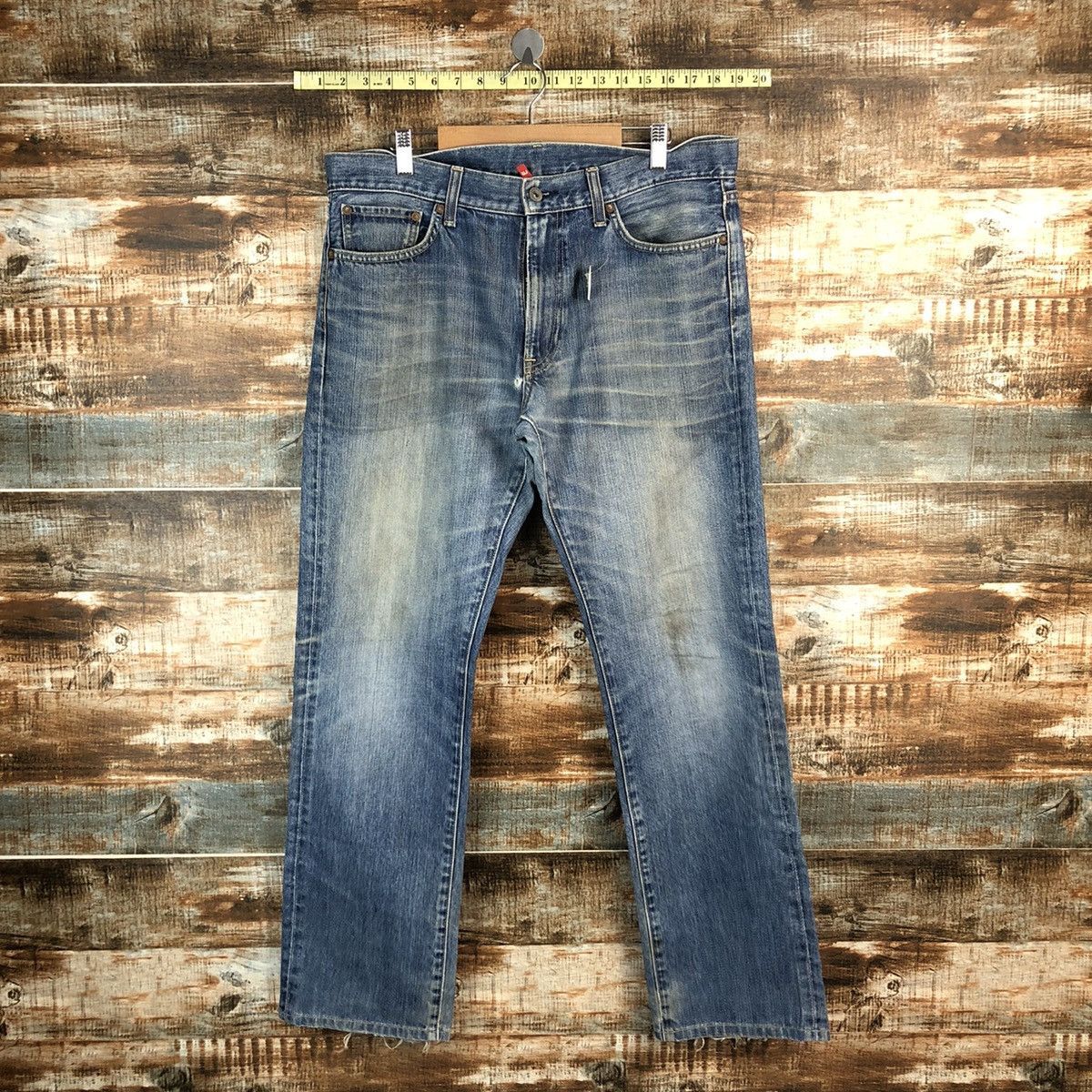 Japanese Brand Uniqlo japan ripped vintage Blue Denim Pants #A1402 Size US 34 / EU 50 - 1 Thumbnail