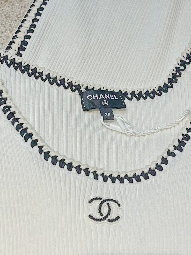 Chanel Chanel 22C white knitted suspender dress Size XS / US 0-2 / IT 36-38 - 4 Thumbnail