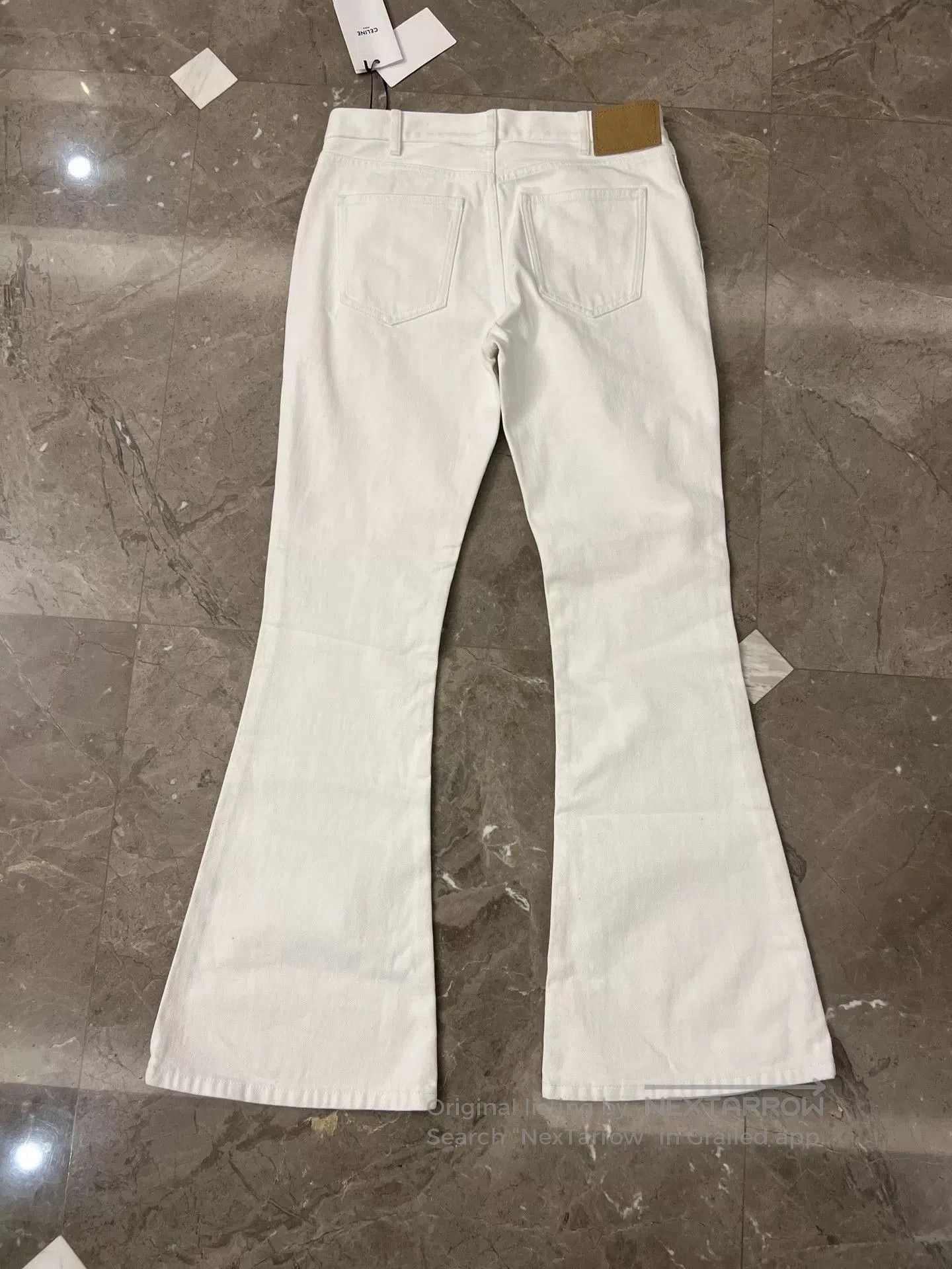 Celine Celine White Flared Denim Pants. Size 27" / US 4 / IT 40 - 4 Thumbnail