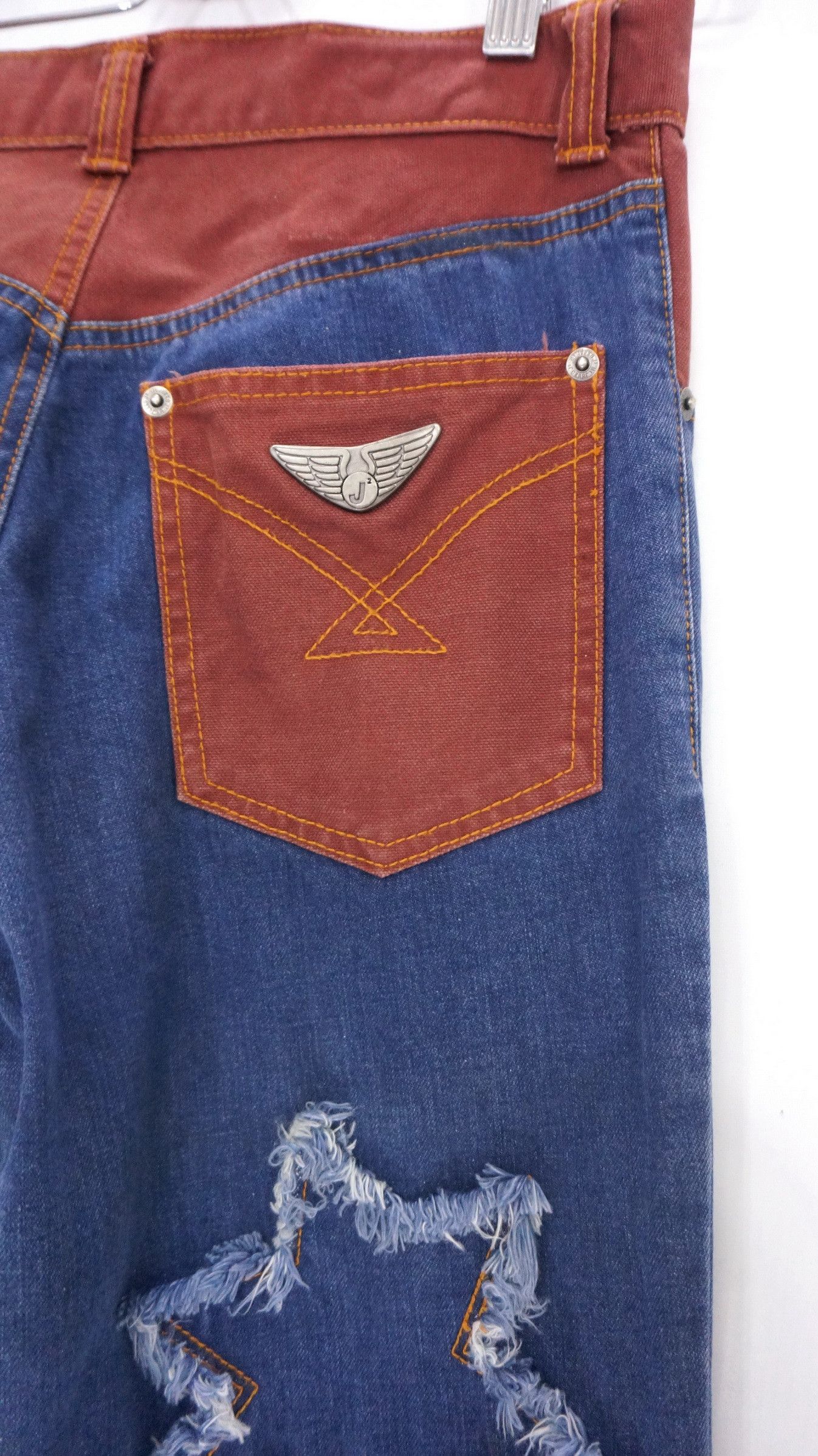 Hysteric Glamour 💥 Rare Mr Junko J2 Star Patch Two Tone Vintage Pants Size US 27 - 6 Thumbnail