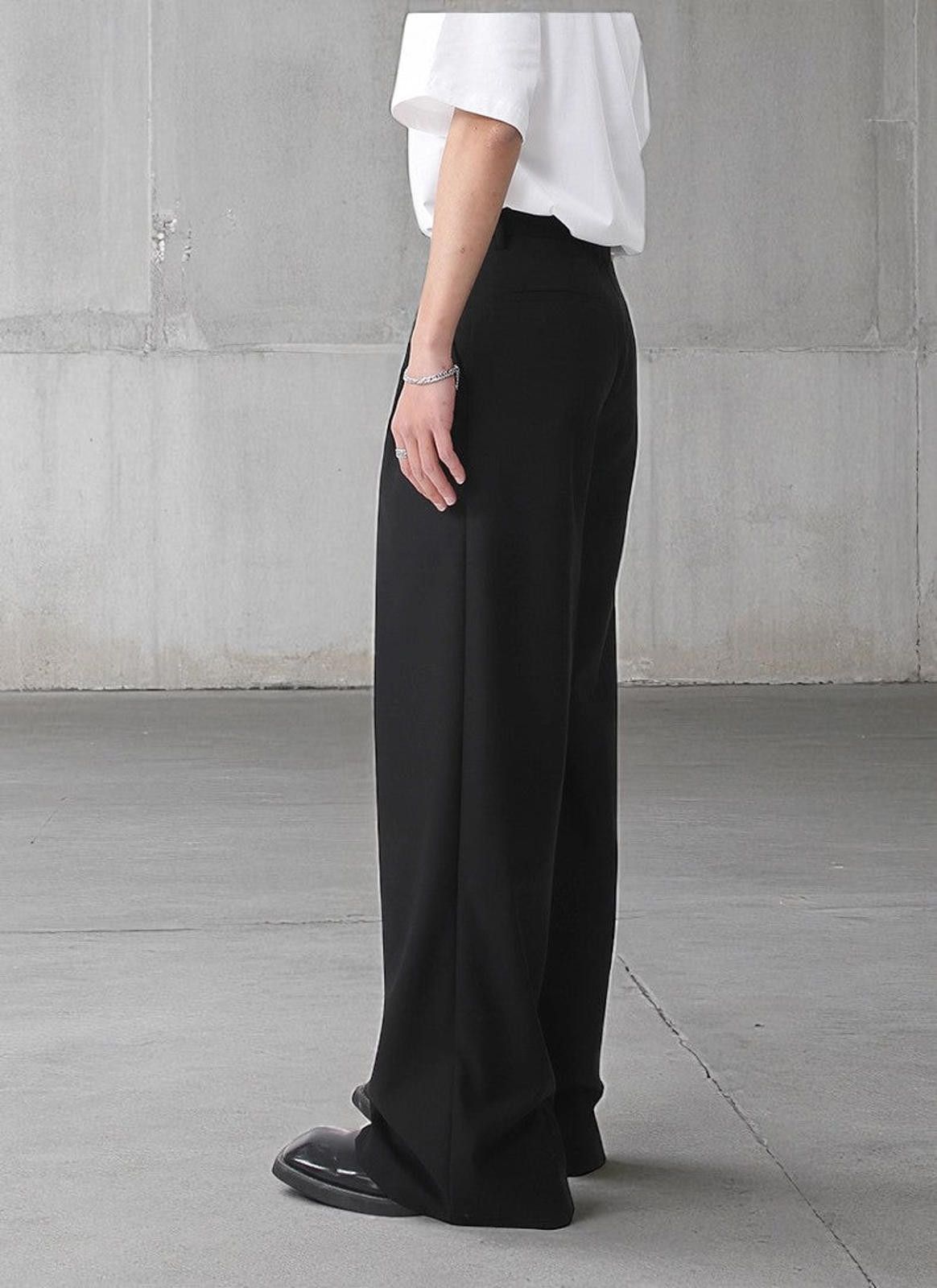 Japanese Brand Wide-Leg Tailored Trousers - High-Waist Architectural Pants Size 28" / US 6 / IT 42 - 6 Thumbnail