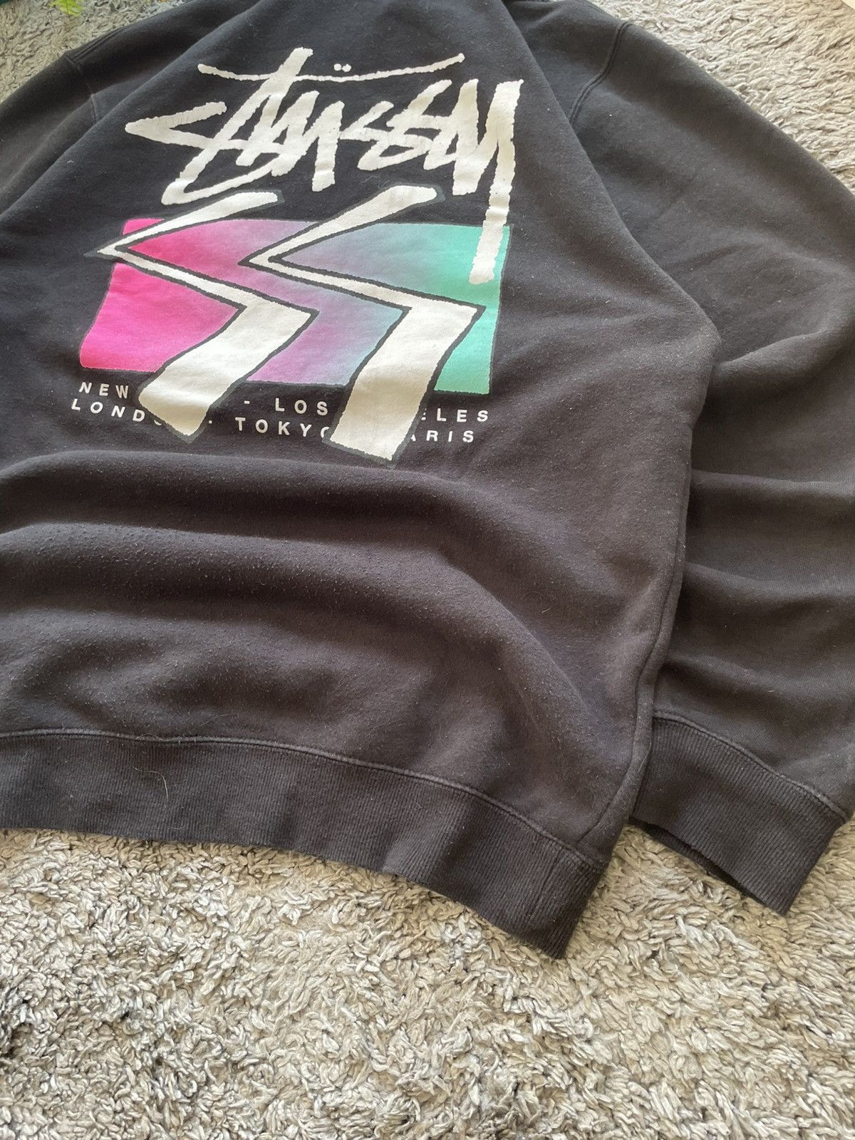 Stussy × Vintage 00s Stüssy Hoodie Streetwear Vintage Big Logo Rare Y2k Size US XL / EU 56 / 4 - 5 Thumbnail