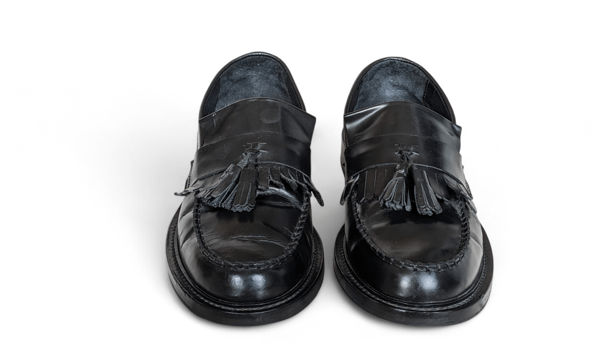 Other IKON Original Black Leather Tassel Loafers Classic Fringe Size US 10.5 / EU 43-44 - 4 Thumbnail