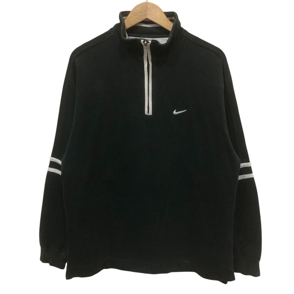 Nike × Vintage 90’ Nike Grey Tag Seoosh Half Zip Sweater Size US L / EU 52-54 / 3 - 2 Thumbnail