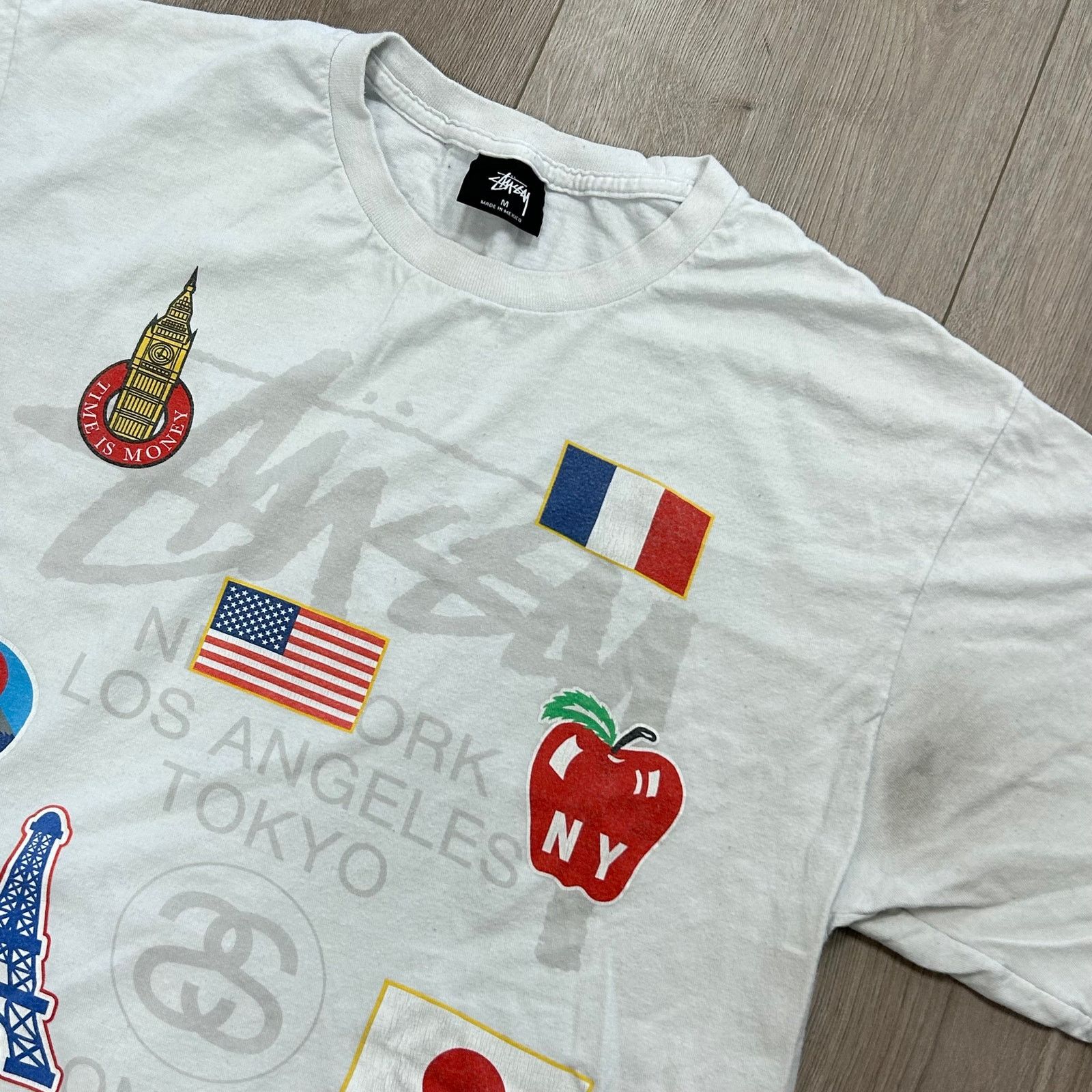 Stussy Stussy World Tour Flags Tee T Shirt Size Medium M White B2 Size US M / EU 48-50 / 2 - 2 Thumbnail