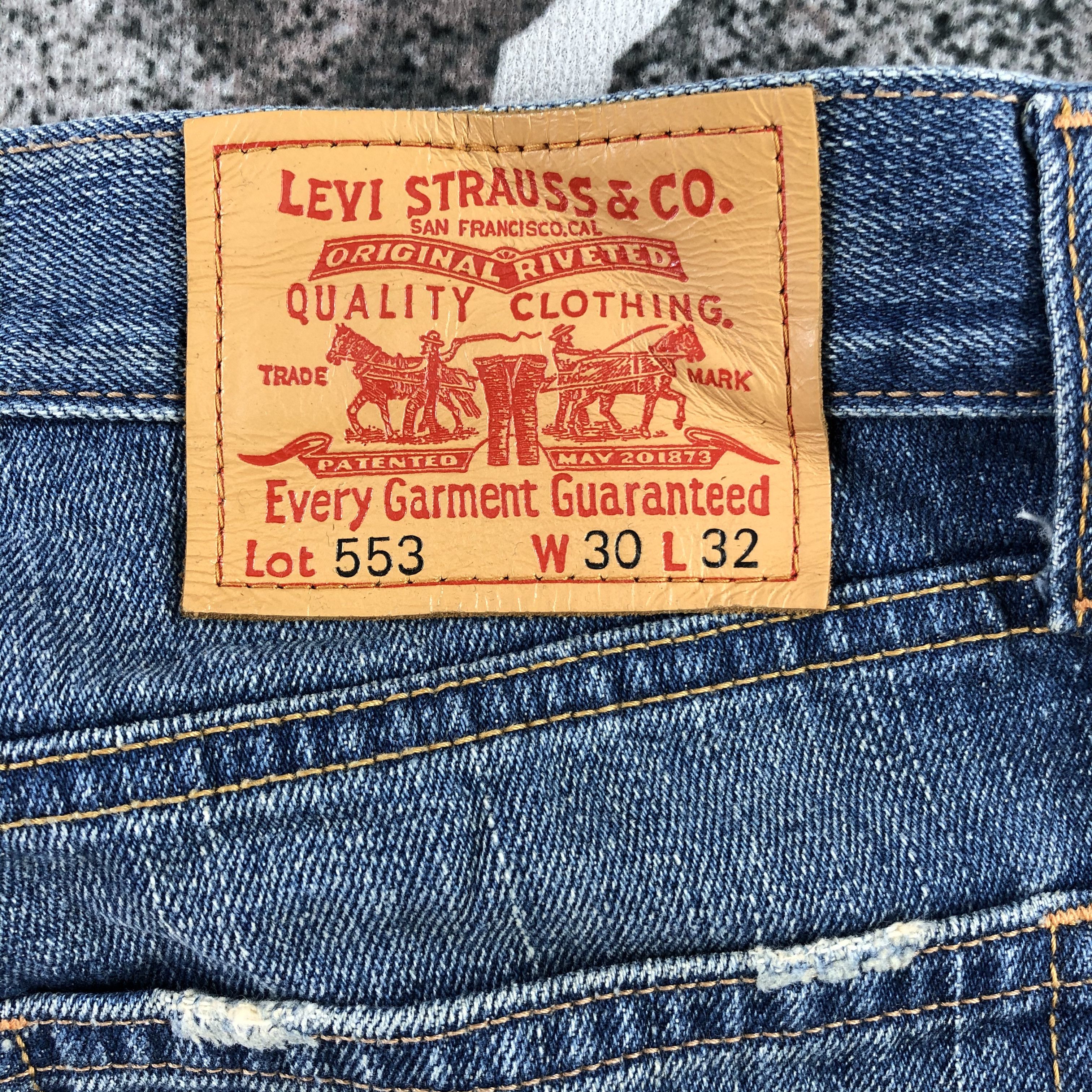Levi's Vintage Levis 553 Jeans Faded Blue Denim KJ1352 Size US 30 / EU 46 - 5 Thumbnail