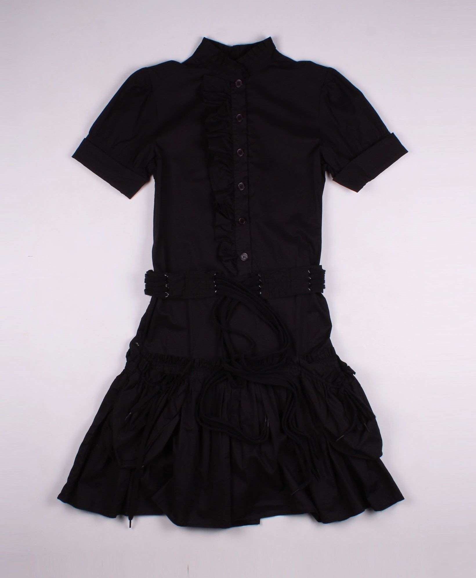 Marc Jacobs Marc Jacobs Y2K Black Grunge Whimsigoth Belted Mini Dress Size S / US 4 / IT 40 - 4 Thumbnail