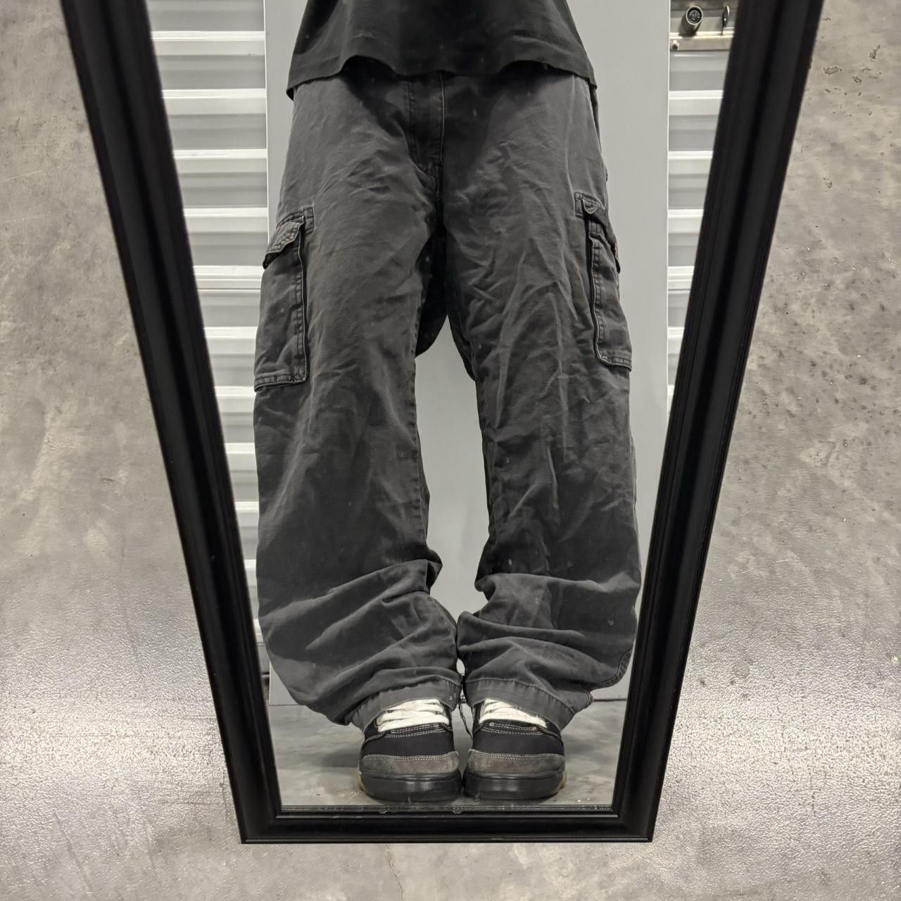 Japanese Brand × Vintage Crazy Vintage Y2K/2000s Grunge Grey Distressed Skater Cargo Pants! Size US 38 / EU 54 - 1 Thumbnail
