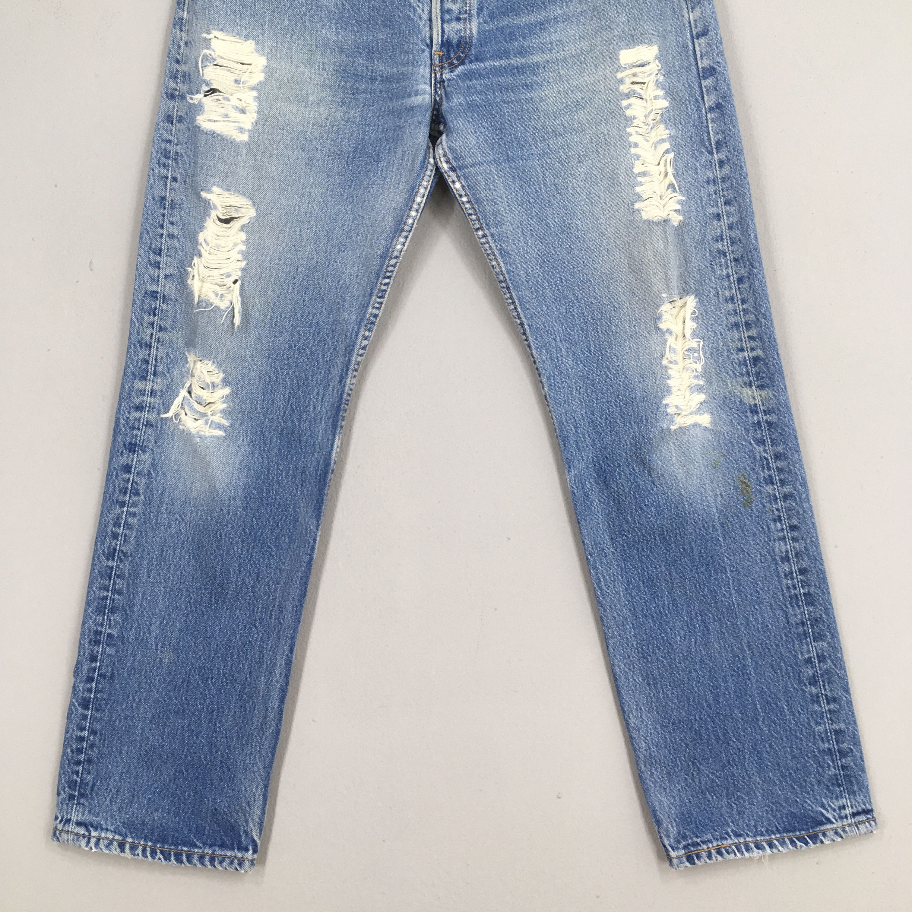 Levi's Size 33x29 Vintage 90s Levi's 501 Distressed Jeans S1351 Size US 33 - 3 Thumbnail