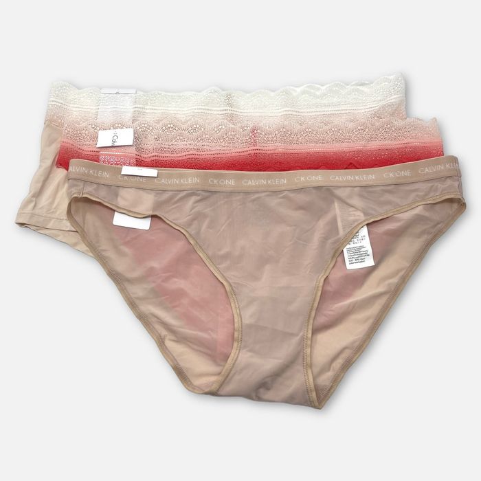 NWT Women's Calvin Klein 3 Pack Hipster Underwear Tan Pink Gray