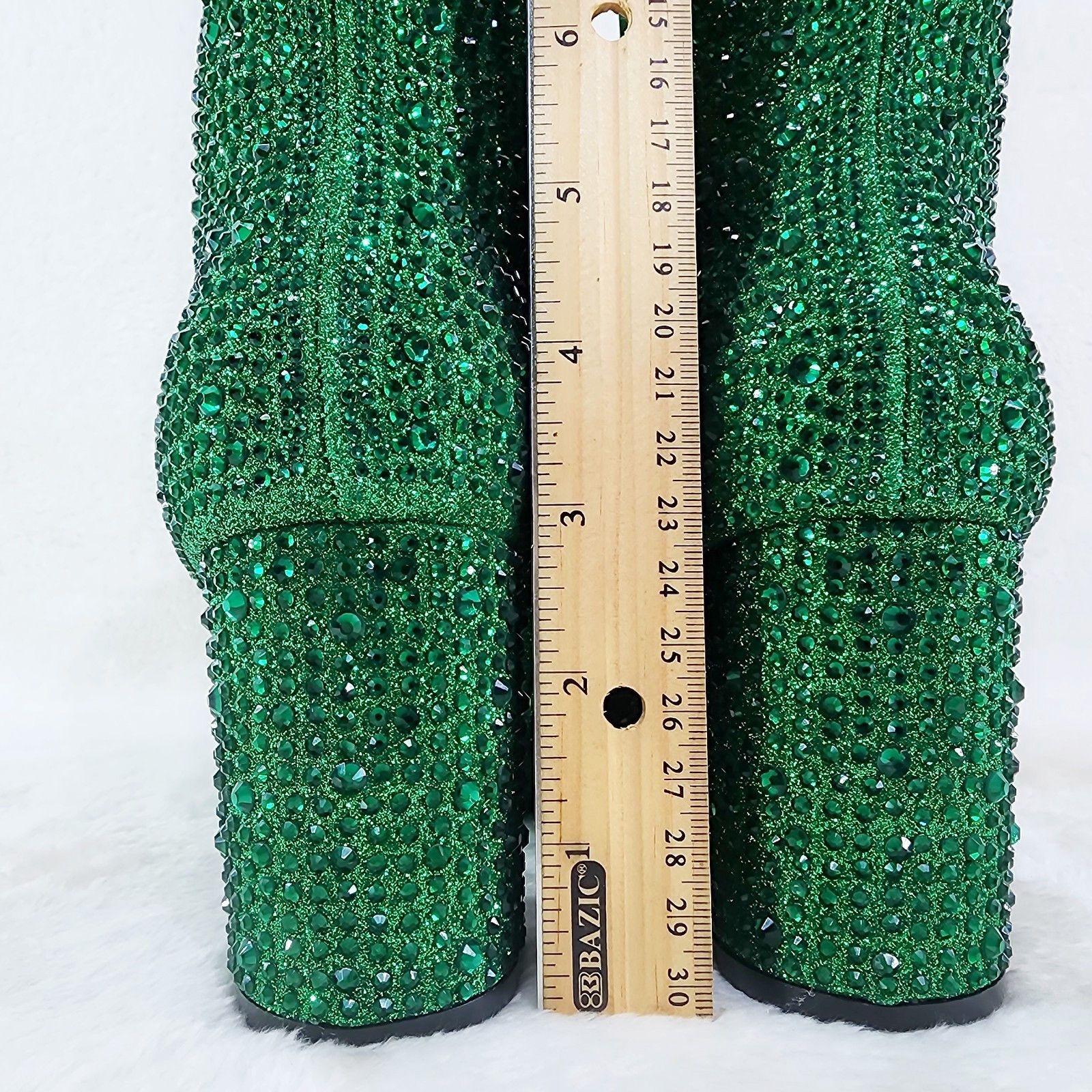 Other Crystel Emerald Green Rhinestone Block Heel Ankle Boots (US Size US 6.5 / IT 36.5 - 6 Thumbnail