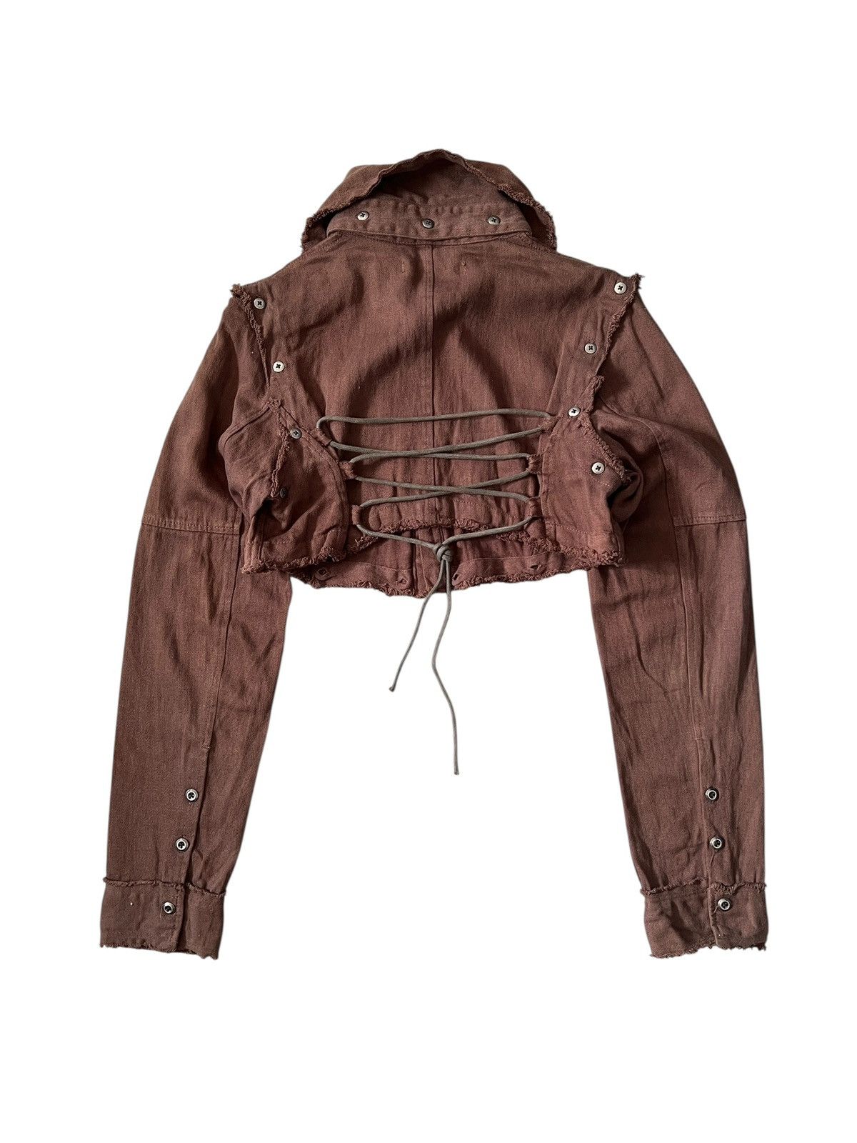 14th Addiction × GOSTAR DE FUGA × Japanese Brand Fuga Detached Lace-Up Button Shirt Jacket Size US XS / EU 42 / 0 - 6 Thumbnail