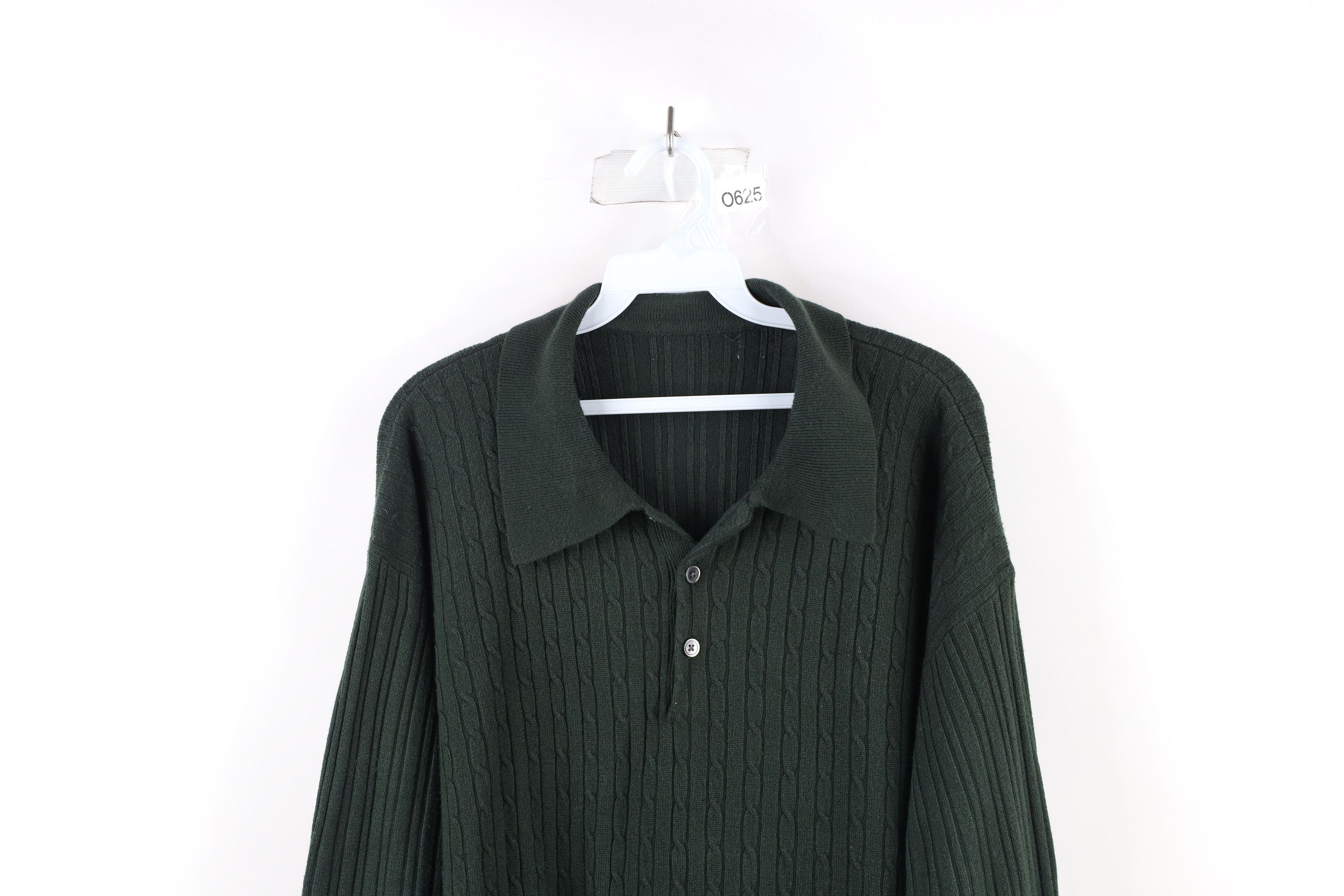 Vintage Vintage 90s Streetwear Knit Collared Polo Sweater Green Size US XL / EU 56 / 4 - 2 Thumbnail