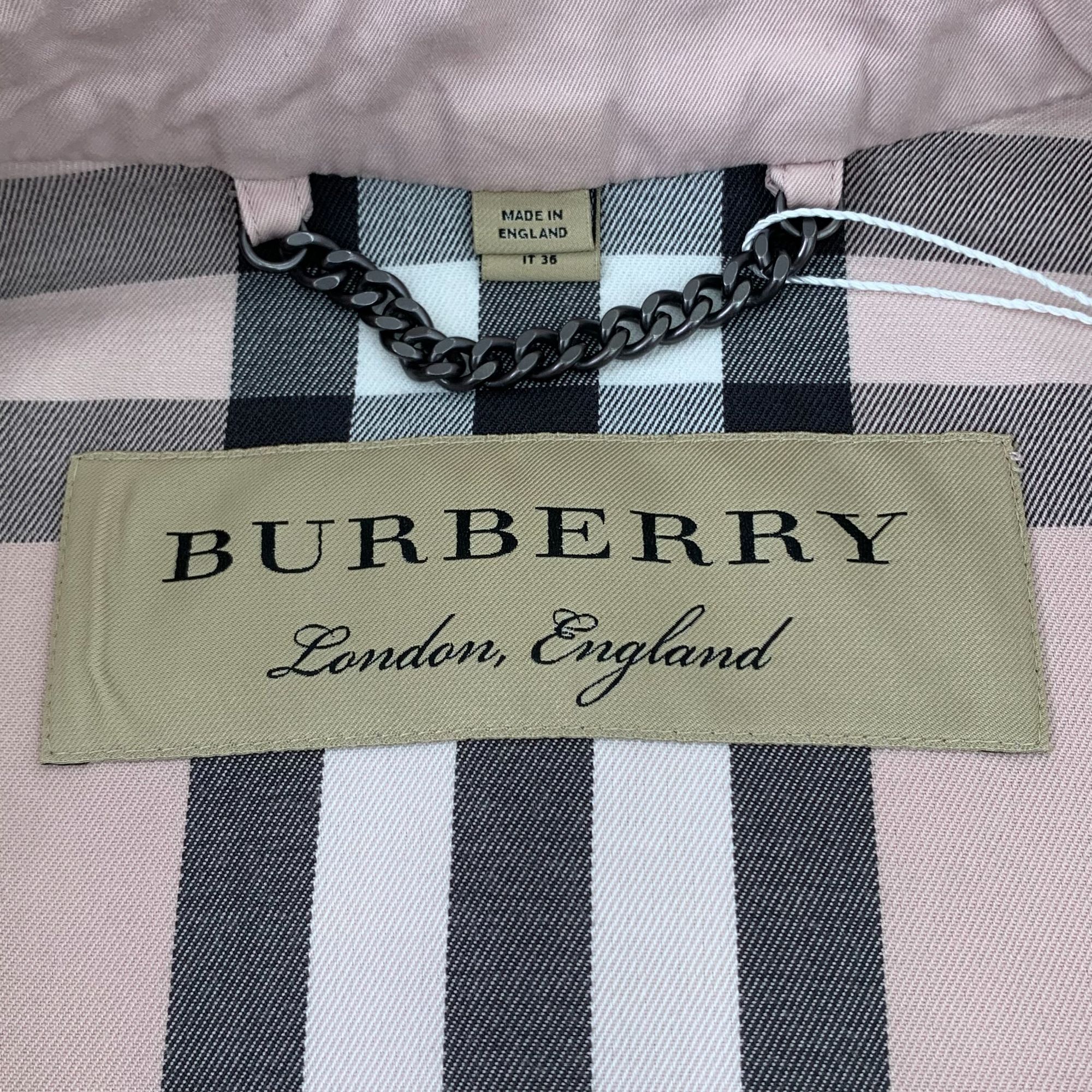 Burberry Burberry Light Purple Cotton Double-Breasted Belted Trench C Size XS / US 0-2 / IT 36-38 - 2 Thumbnail