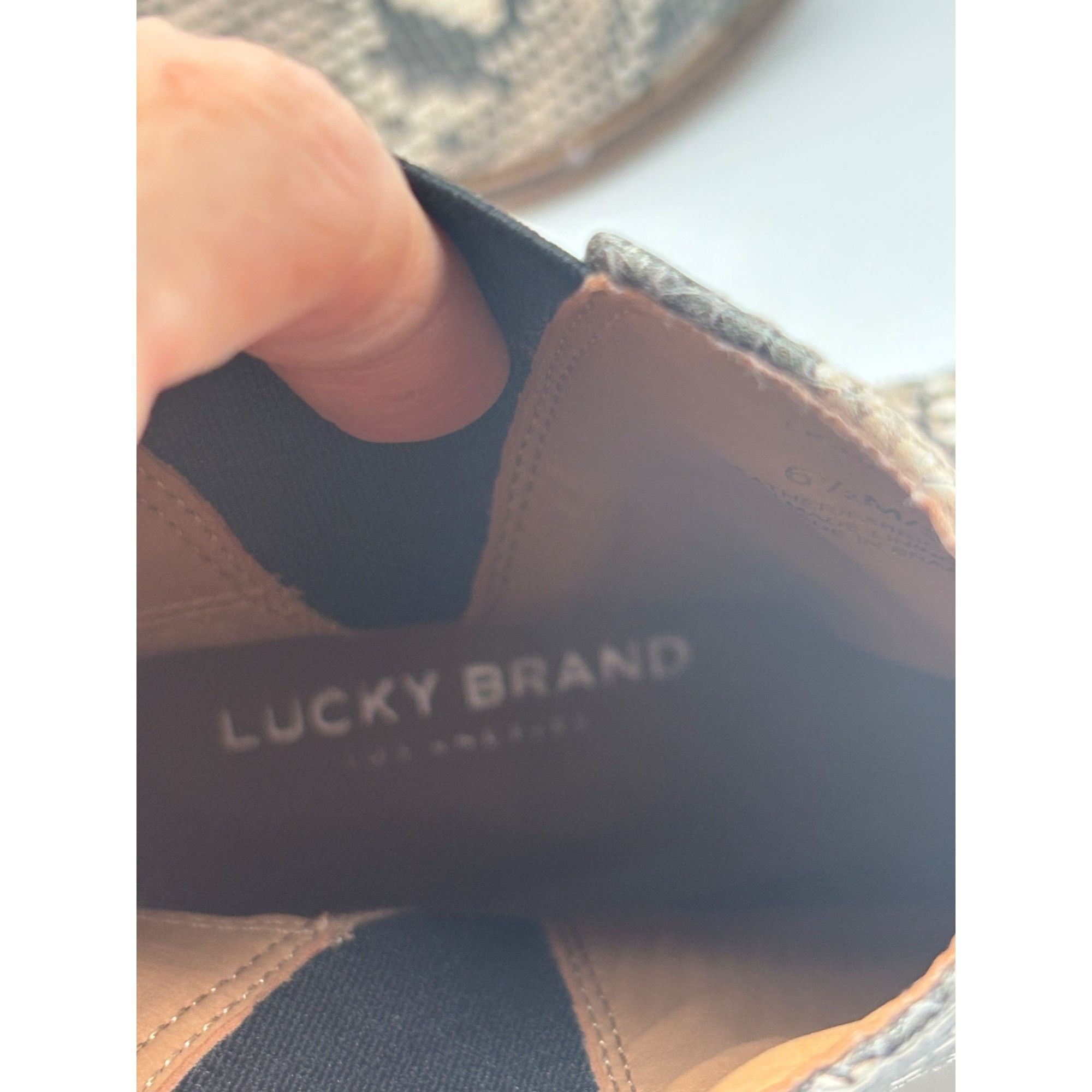 Lucky Brand Lucky Brand Haylia Snake Print Leather Chelsea boots, size 6 Size US 6.5 / IT 36.5 - 5 Thumbnail