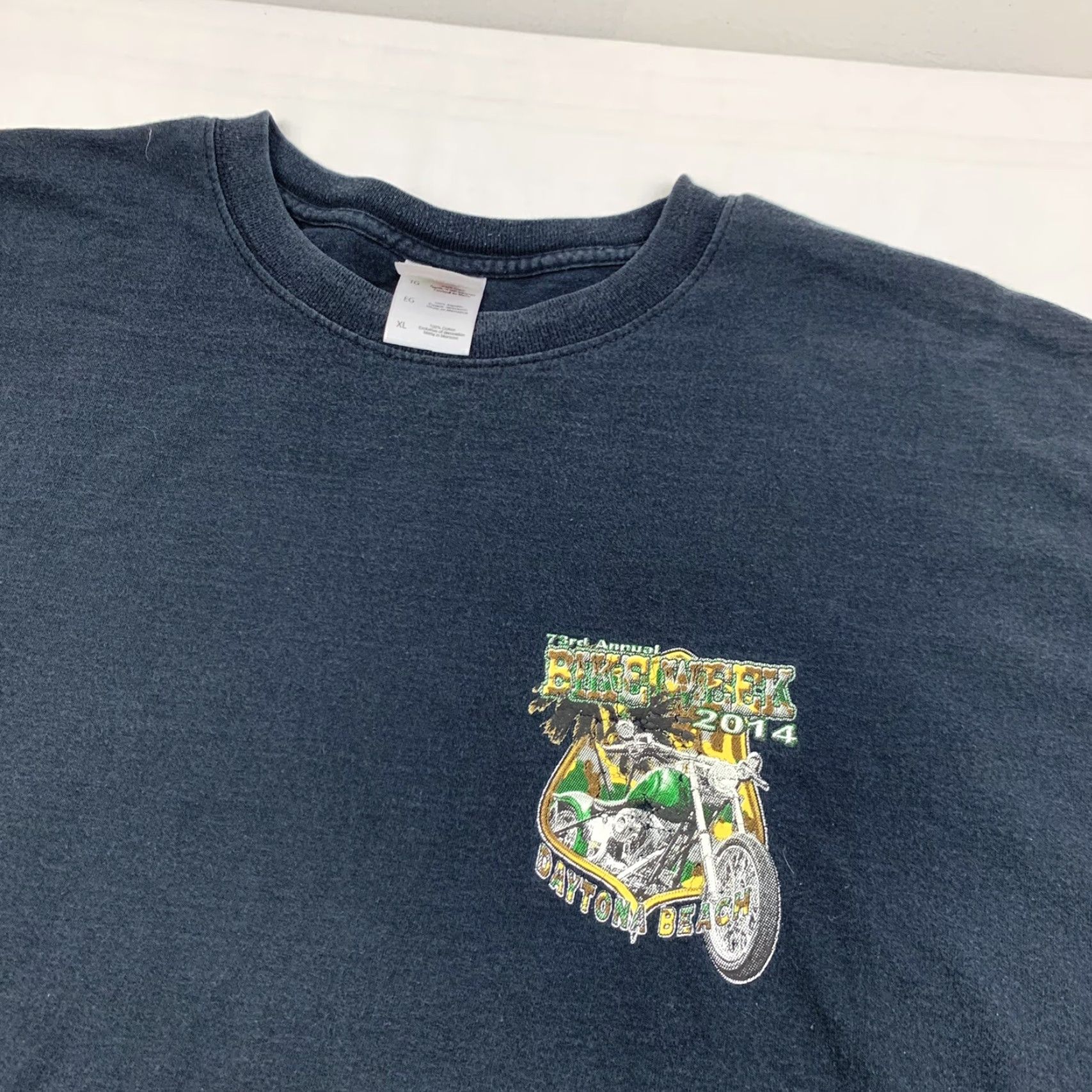 Fruit Of The Loom VINTAGE Daytona Beach Bike Week T Shirt Adult XL Black 2014 Motorcycle Rally Biker USA Shirt Mens XL Black Motorcycle USA 2014 Bike Week T Shirt Size US XL / EU 56 / 4 - 5 Thumbnail