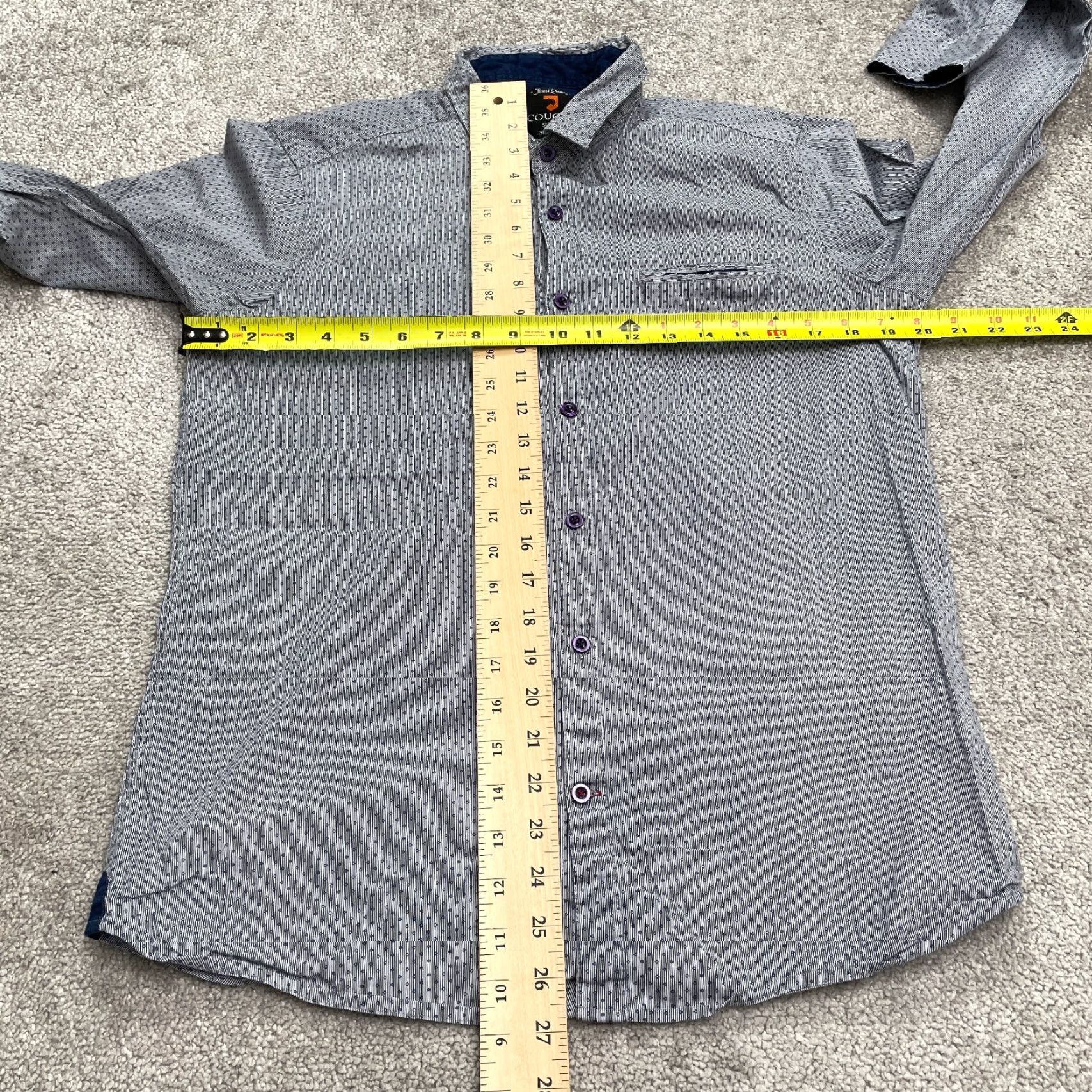 Cougar VINTAGE Cougar Slim Fit Button-Down Shirt Mens Large Blue Pinstripe Cotton Casual Office Size US L / EU 52-54 / 3 - 7 Thumbnail