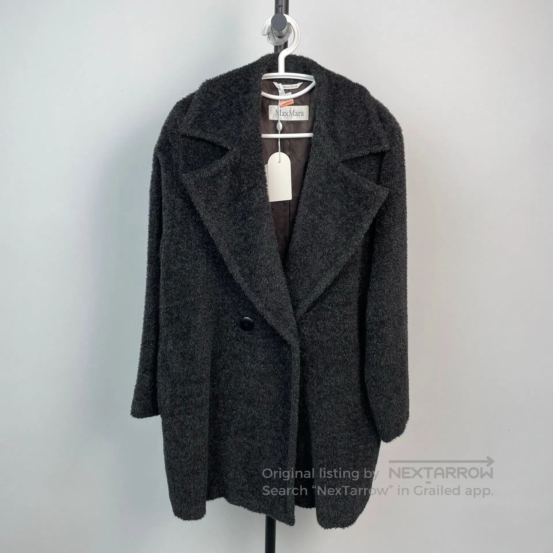 Max Mara Max Mara Dark Gray Lapel Teddy Coat| Size 4XL / US 24-26 - 1 Thumbnail
