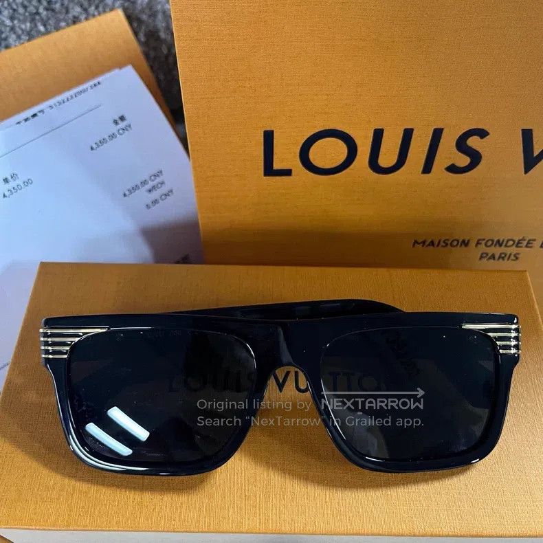Louis Vuitton Louis Vuitton Black full frame metal acetate square sungla Size ONE SIZE - 2 Thumbnail