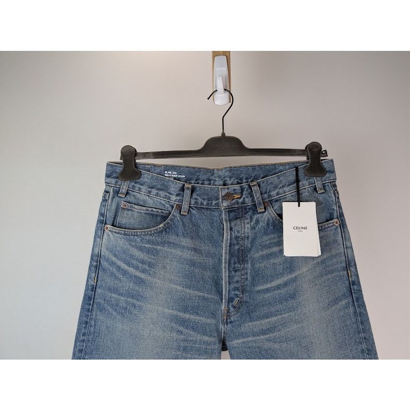 Celine o1rshd1 Straight Leg Kurt Denim Jeans in Washed Blue Size US 33 - 3 Thumbnail